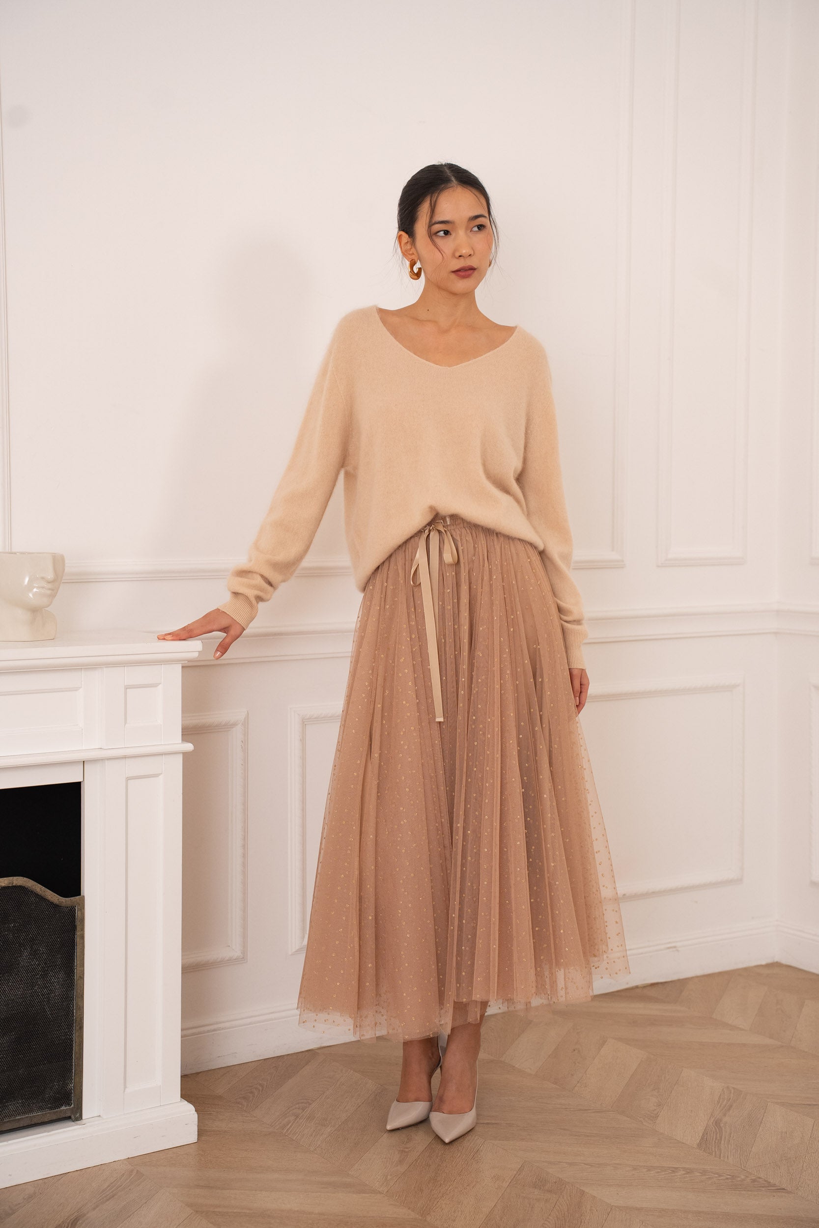 Jupe Aria en tulle à pois pailletés