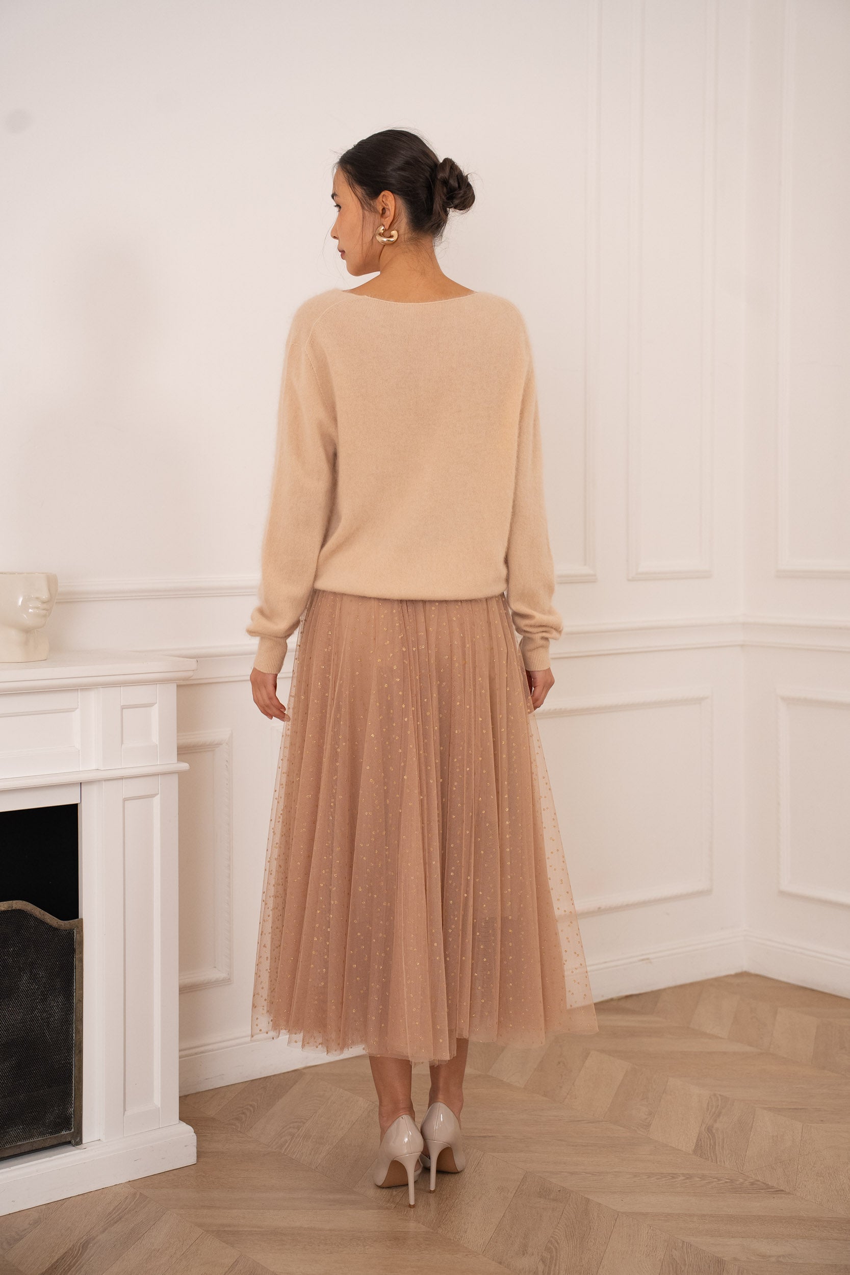 Jupe Aria en tulle à pois pailletés