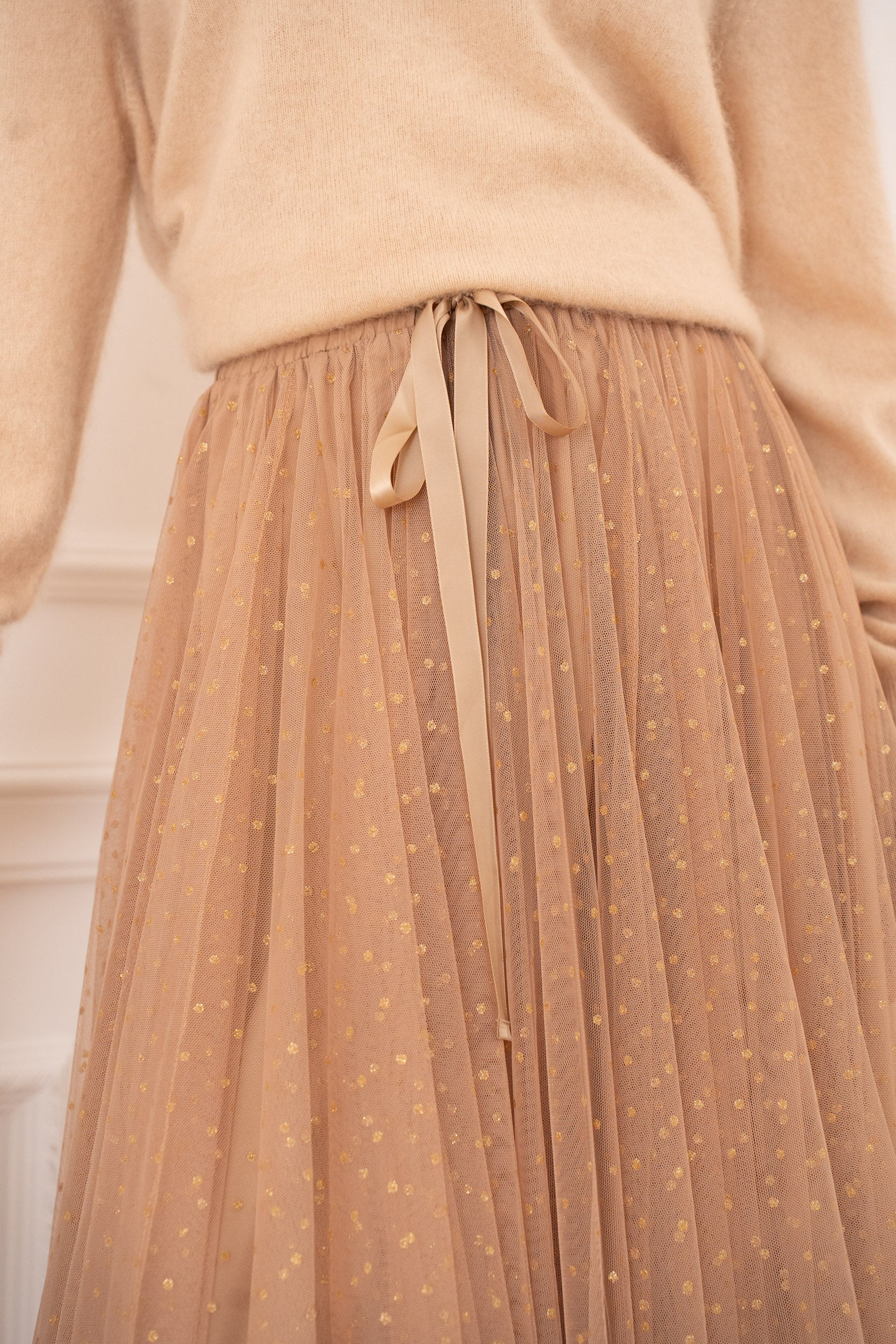 Jupe Aria en tulle à pois pailletés