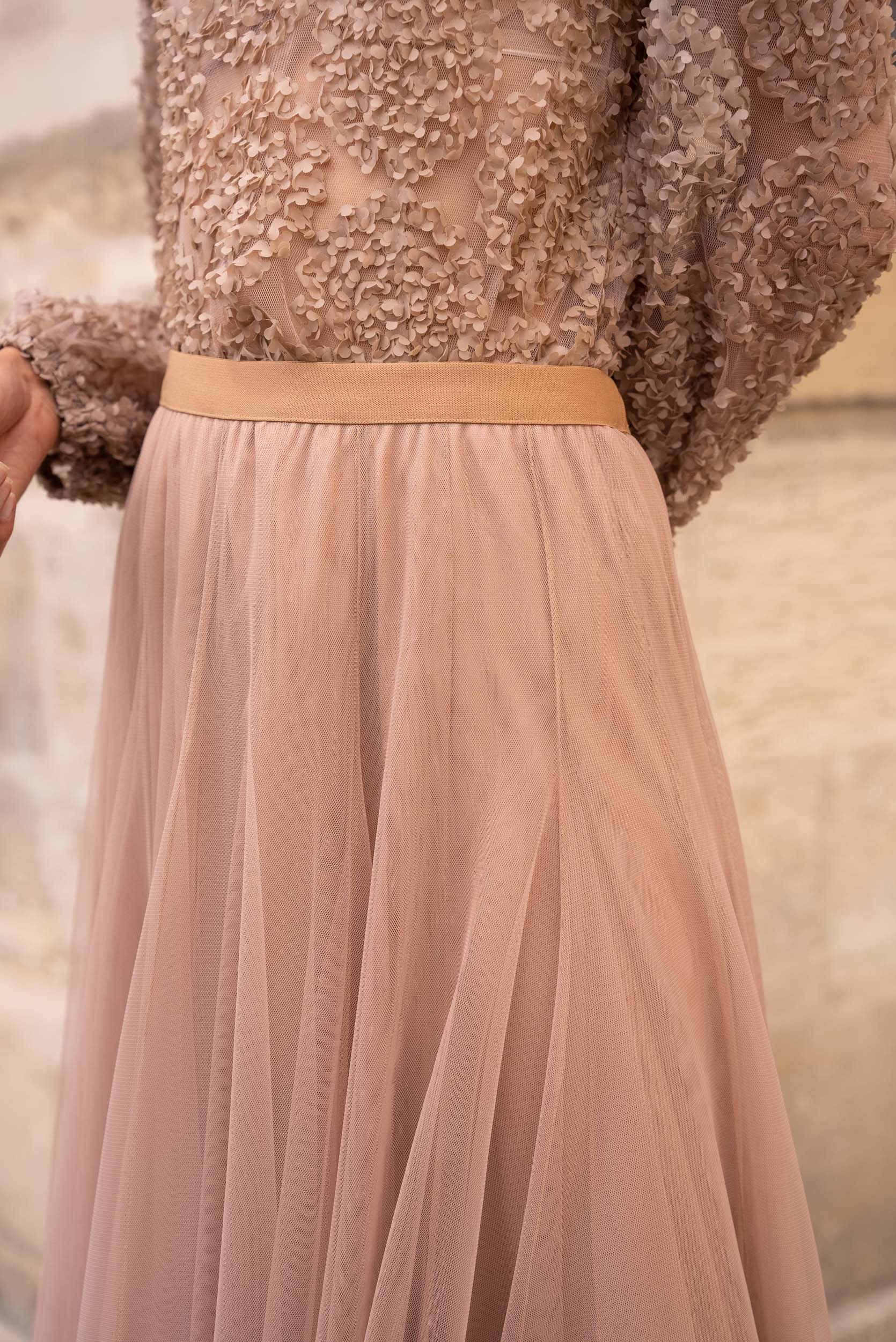 Jupe Ambre en tulle coupe slim