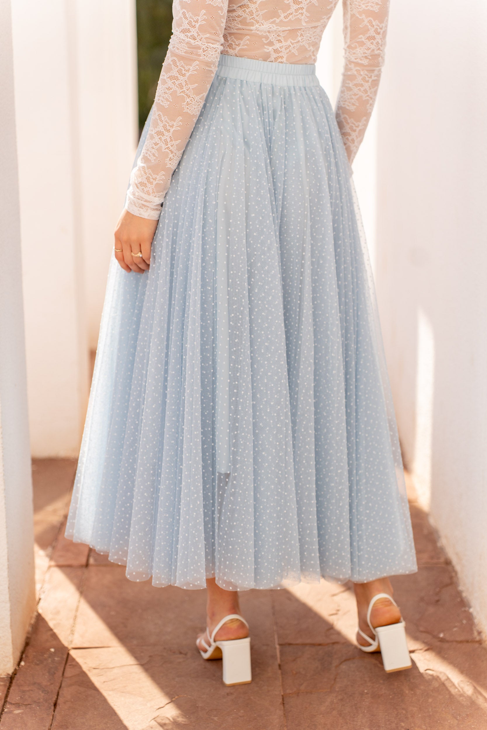 Jupe Aria en tulle plumetis à pois