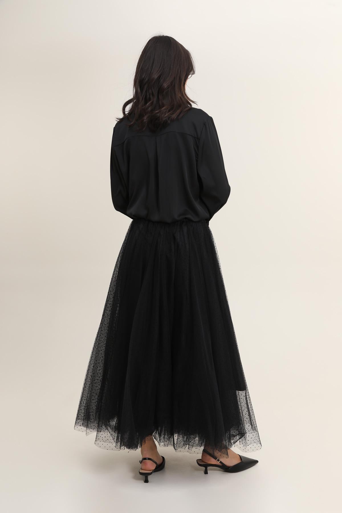 Jupe Aria en tulle plumetis à pois