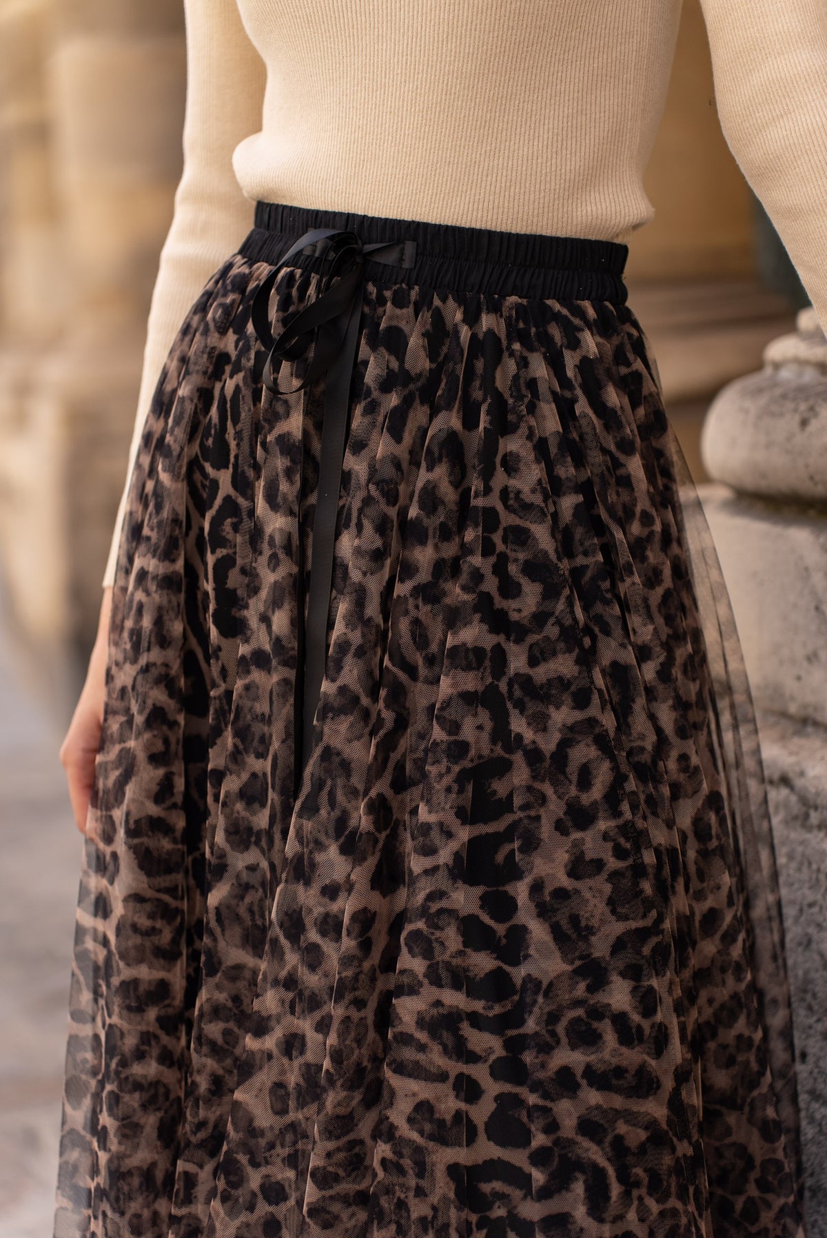 Jupe Aria tulle grand léopard