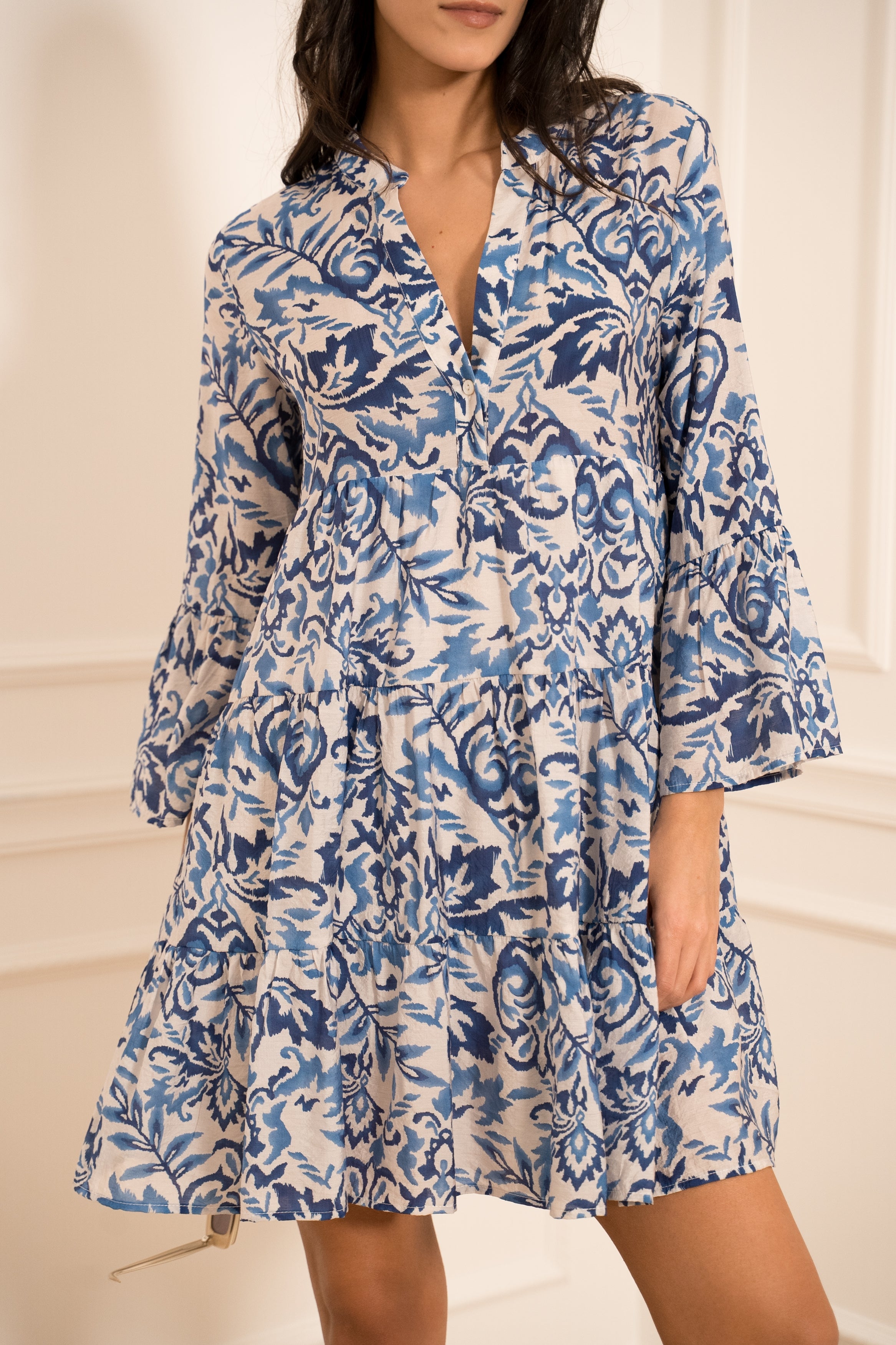 Robe courte Saint-Tropez imprimée fleurie