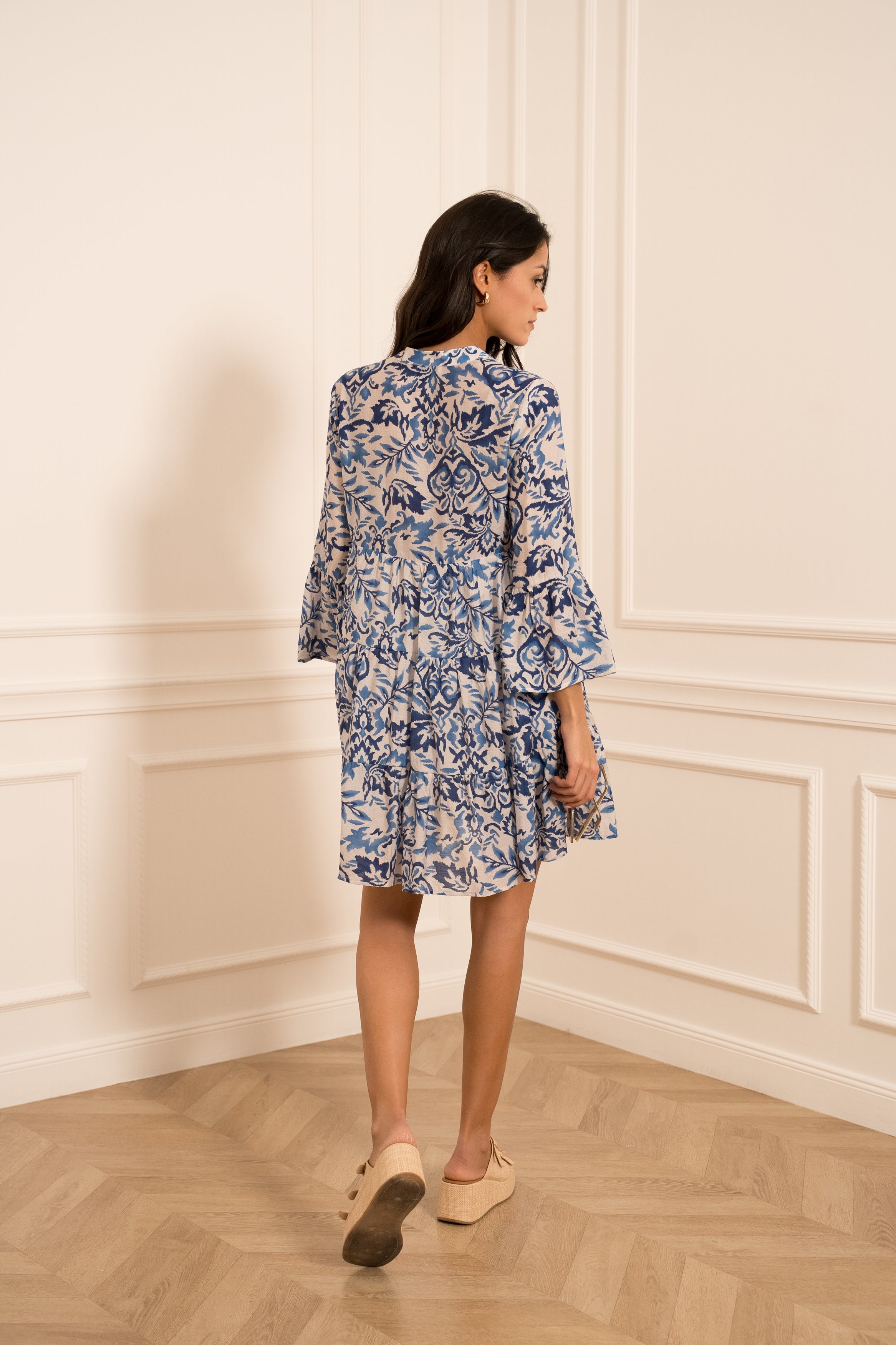 Robe courte Saint-Tropez imprimée fleurie