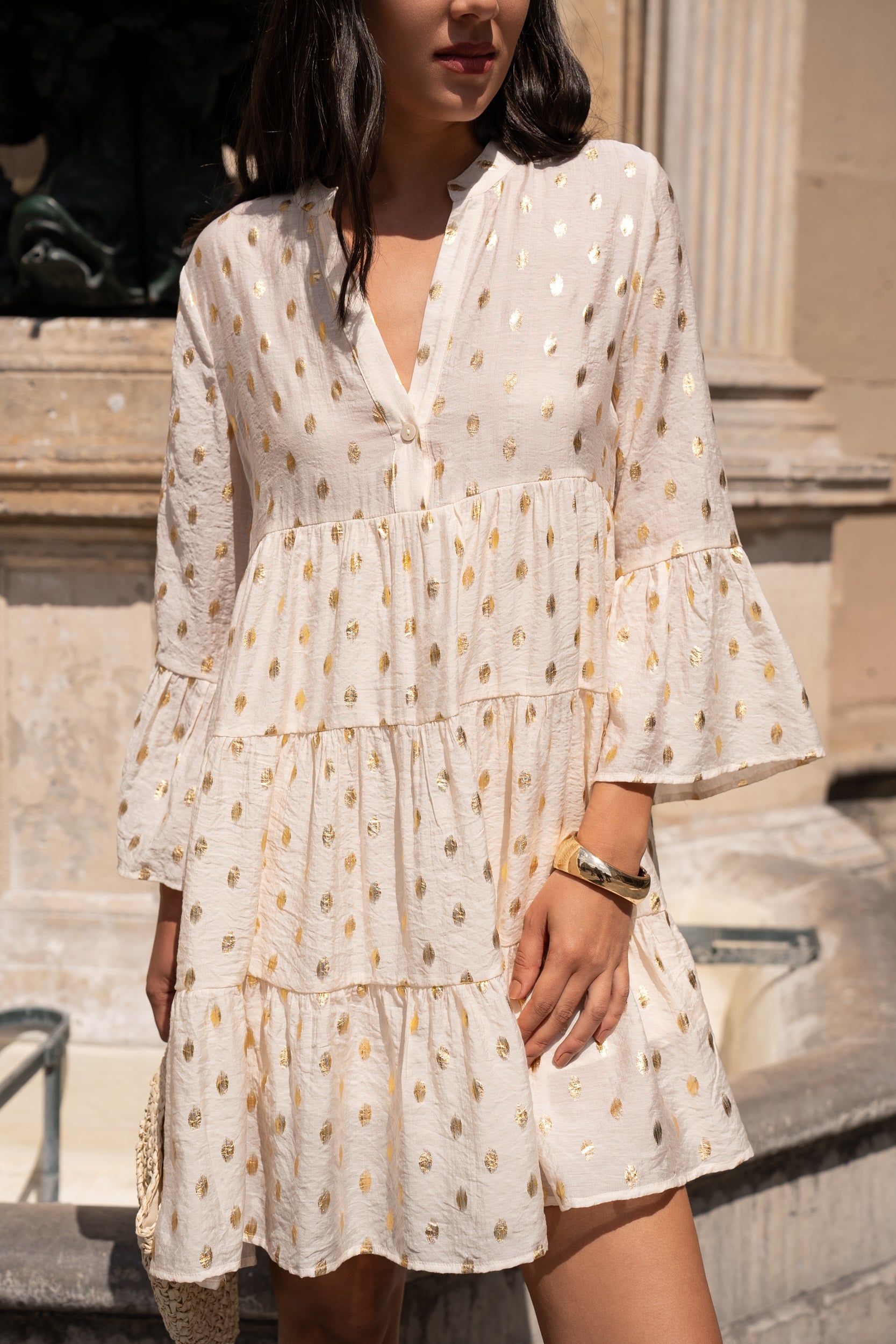 Short silk printed Saint-Tropez dress