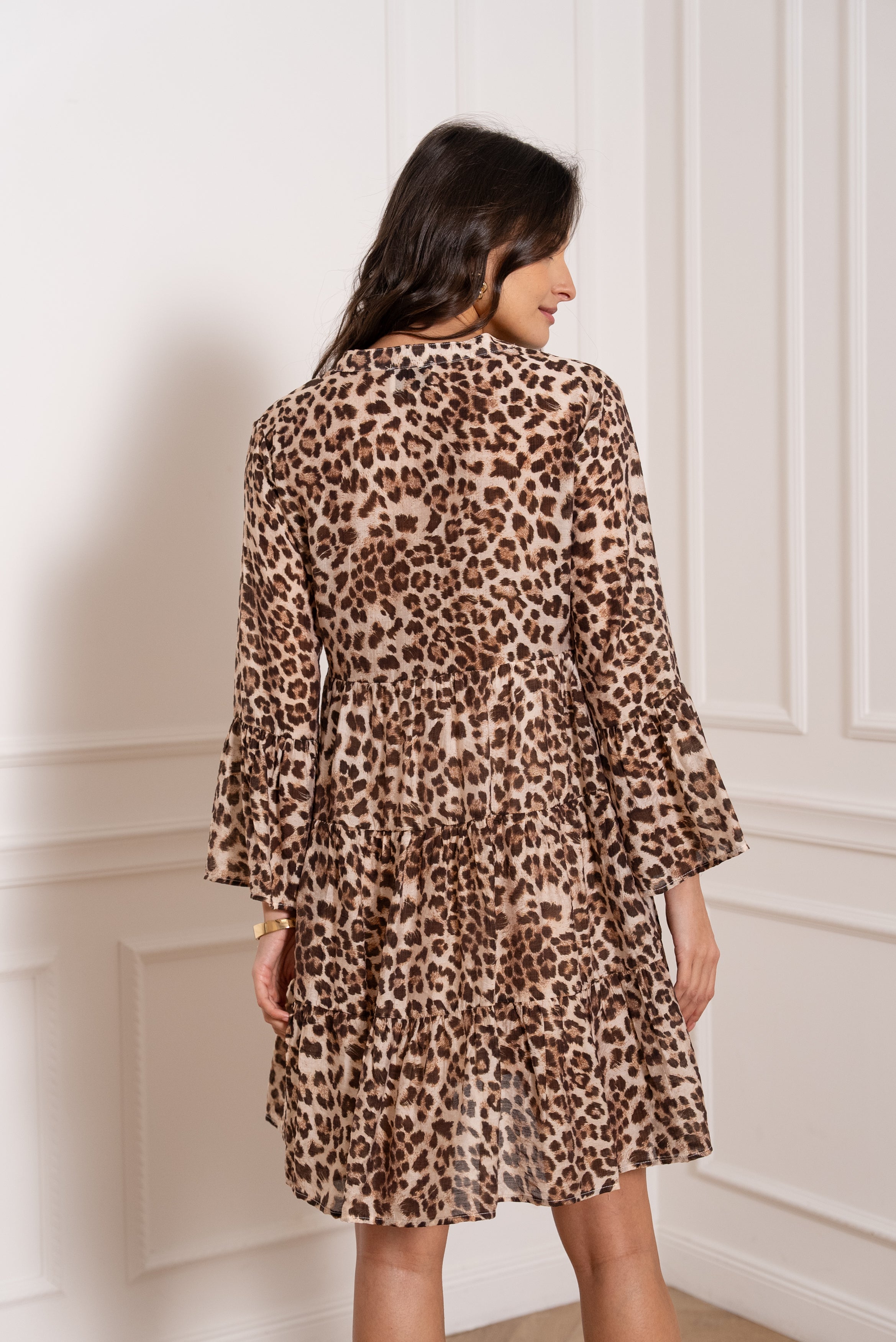 Short silk printed Saint-Tropez dress