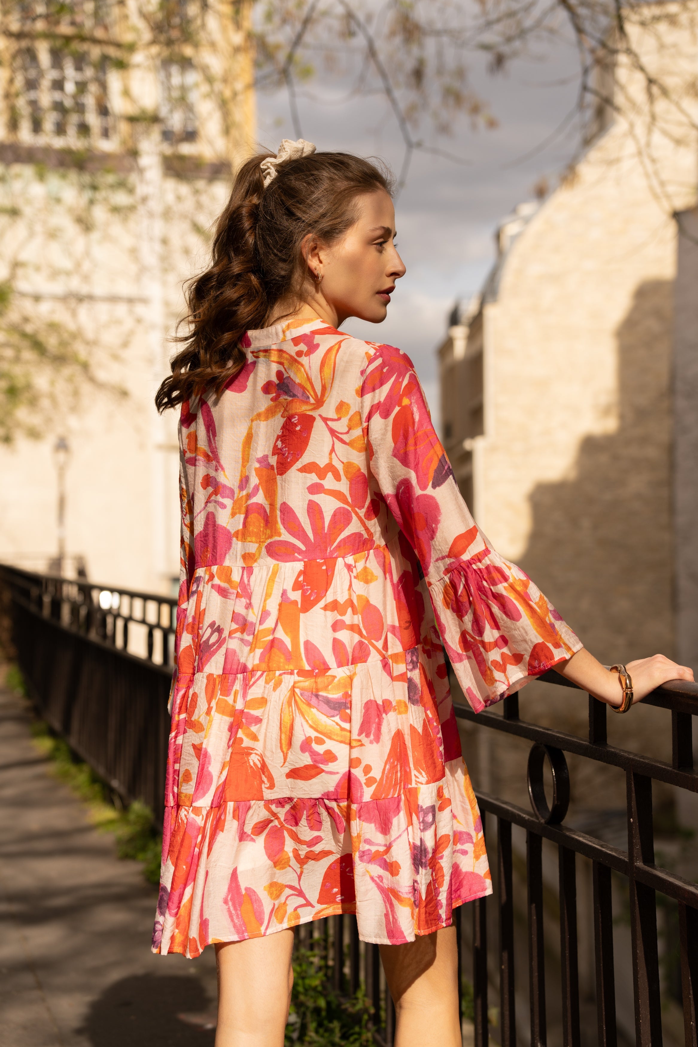 Robe courte Saint-Tropez imprimée fleurie