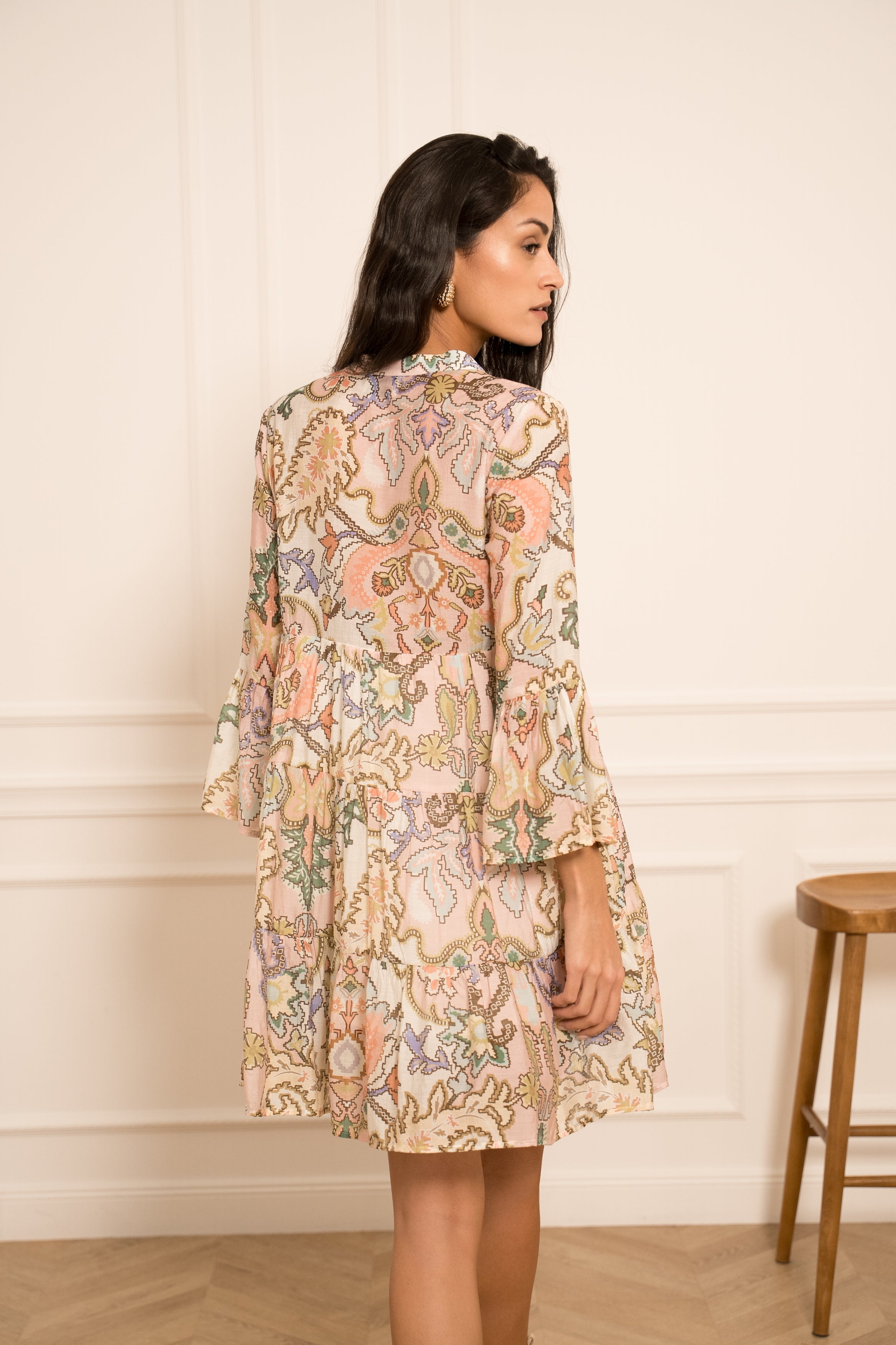 Robe courte Saint-Tropez imprimée fleurie