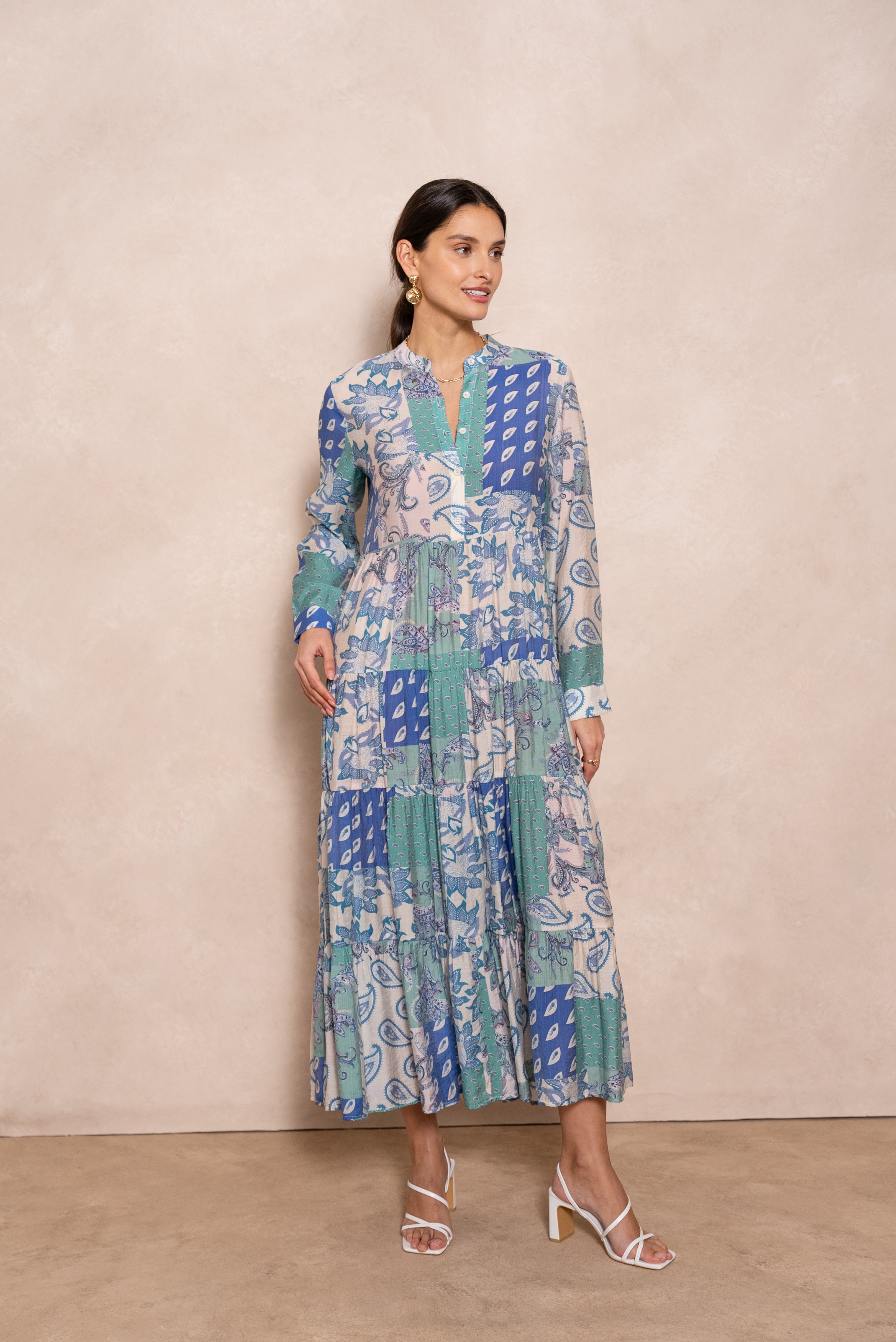 Robe longue imprimée fleurie Marbella