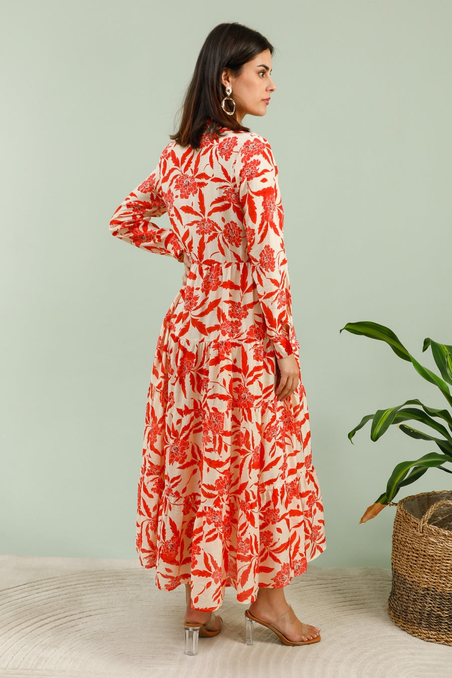 Robe longue imprimée fleurie Marbella