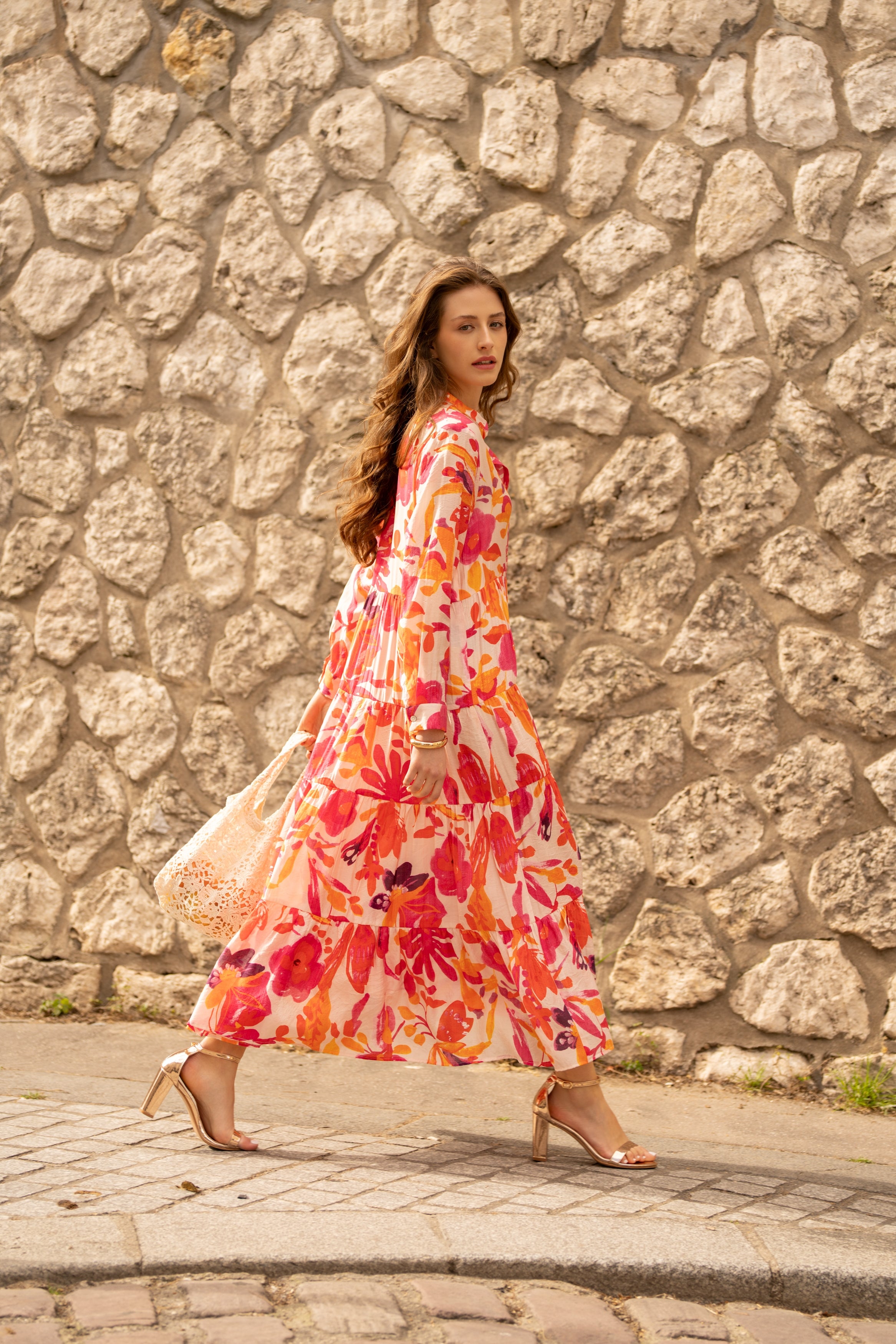 Robe longue imprimée fleurie Marbella