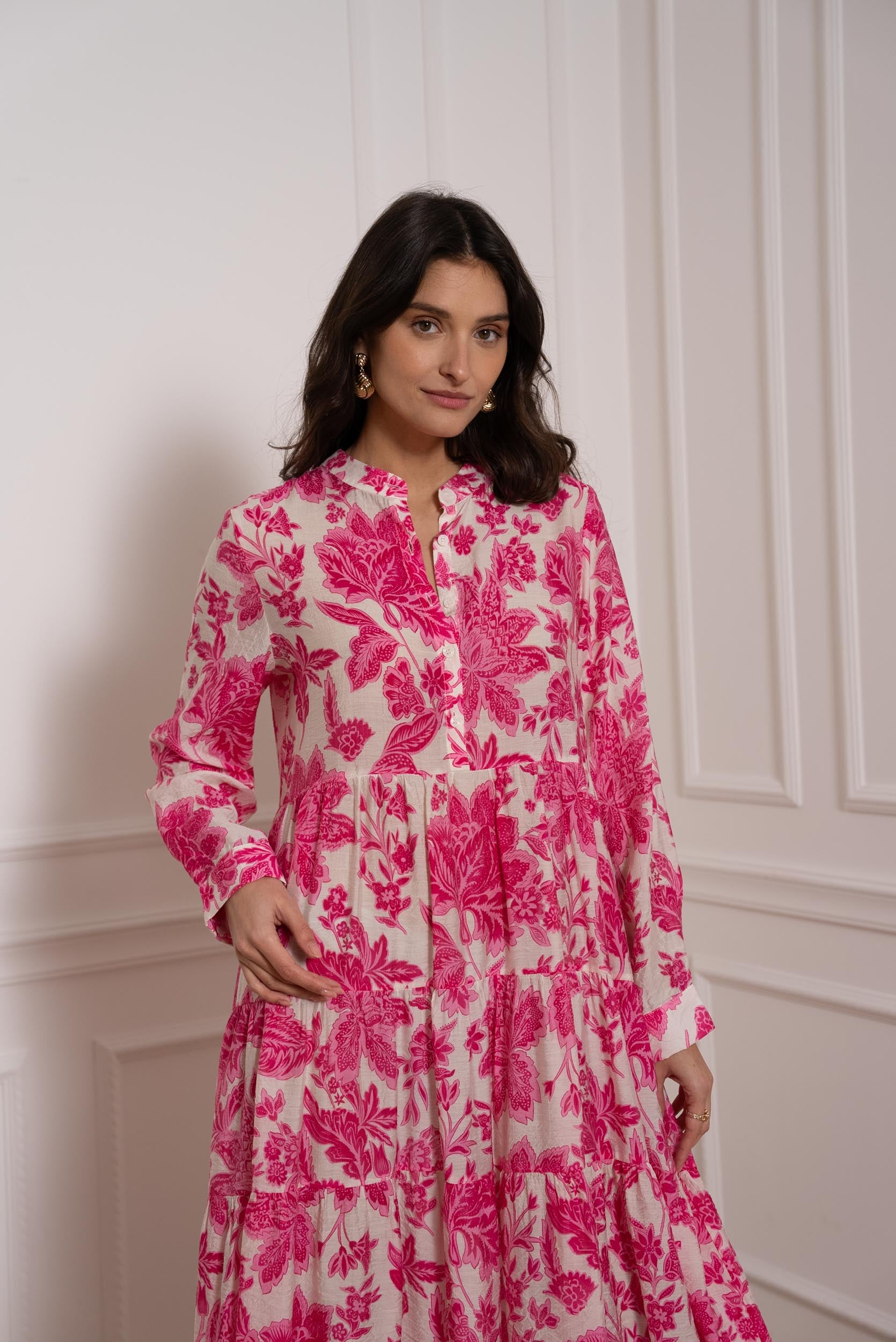 Robe longue imprimée fleurie Marbella