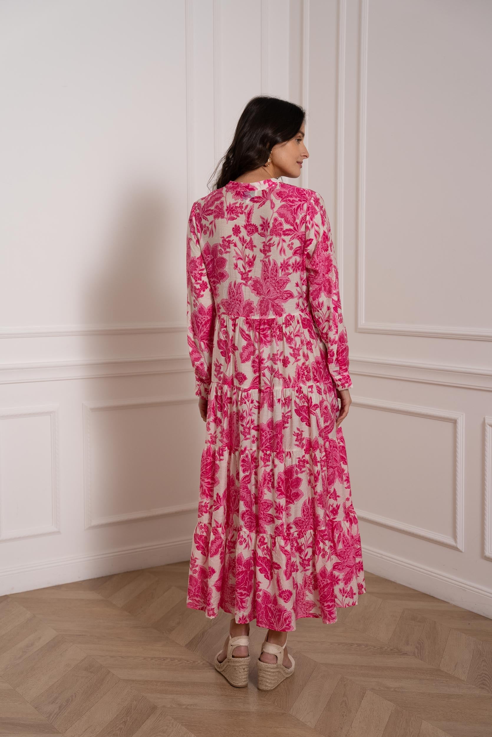 Robe longue imprimée fleurie Marbella