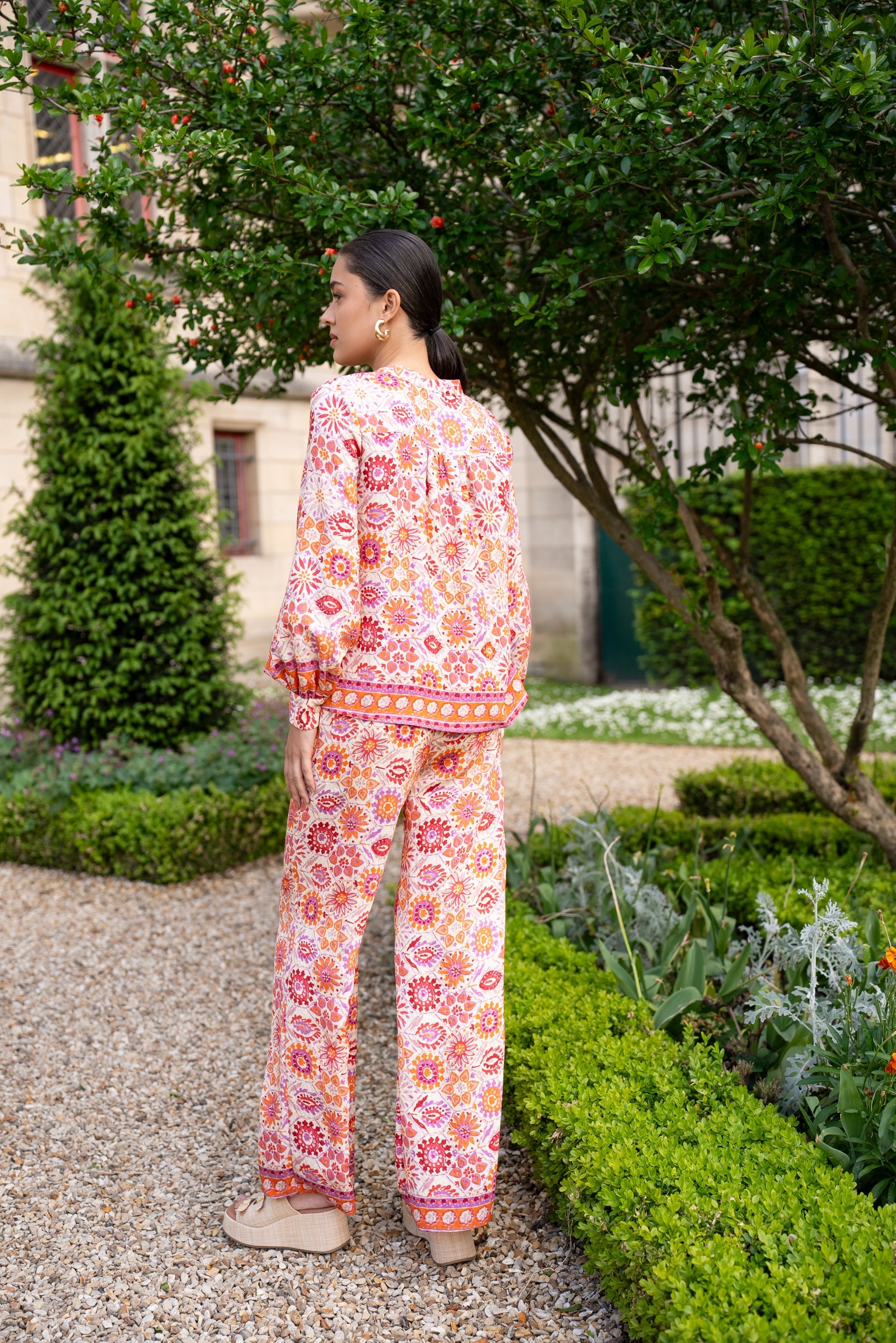 Pantalon palazzo imprimé Daisy