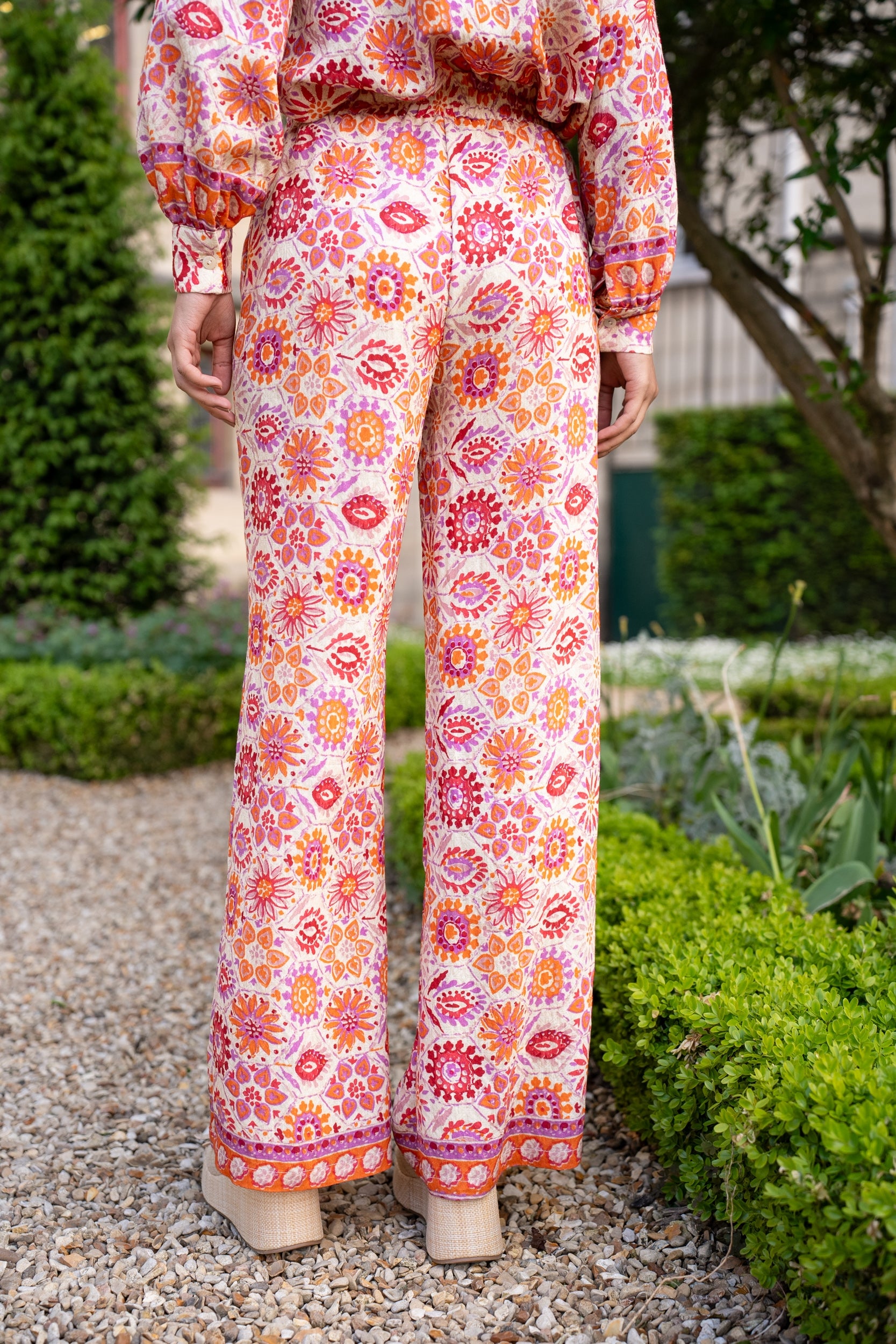 Pantalon palazzo imprimé Daisy