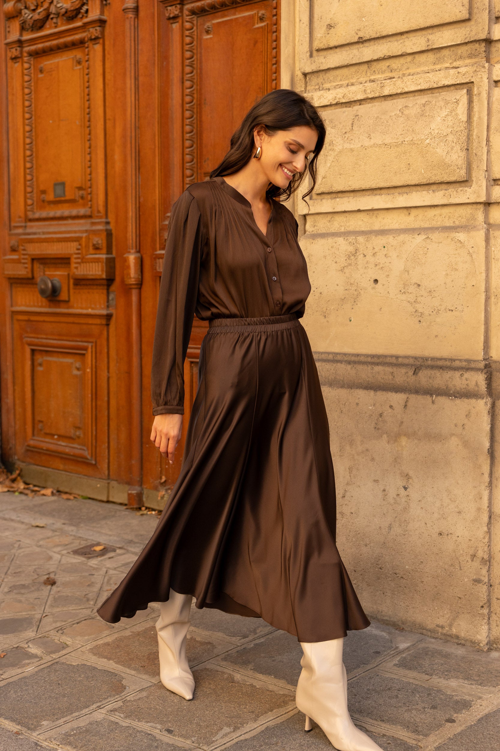 Jupe sirène Valentine en satin