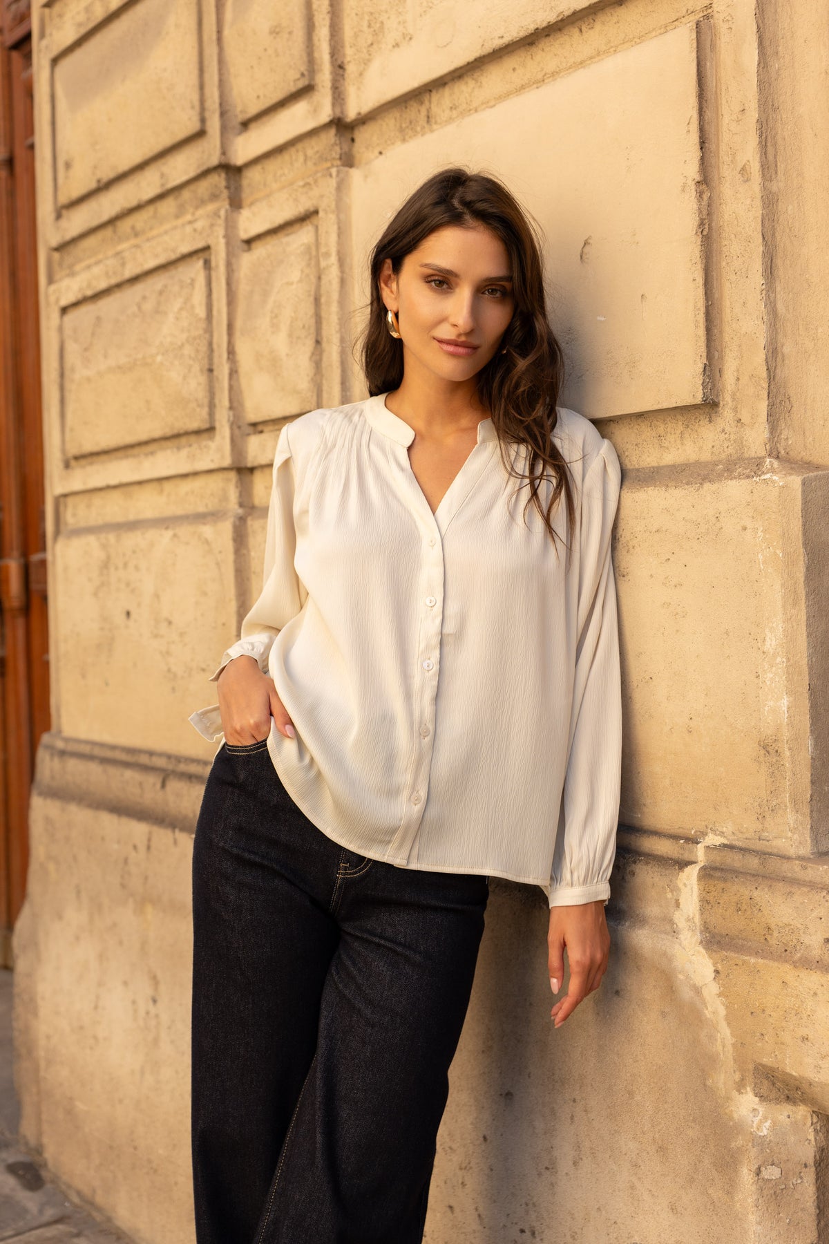 Eléna shirt in floral printed silk