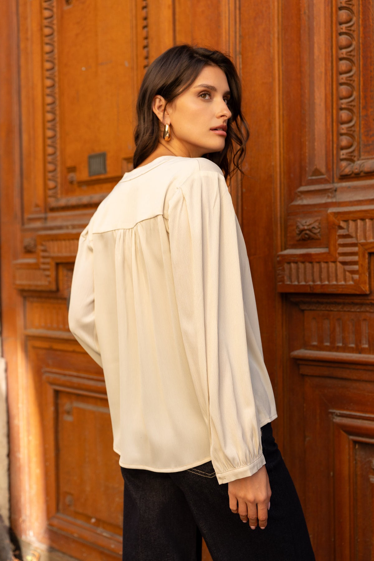Eléna shirt in floral printed silk