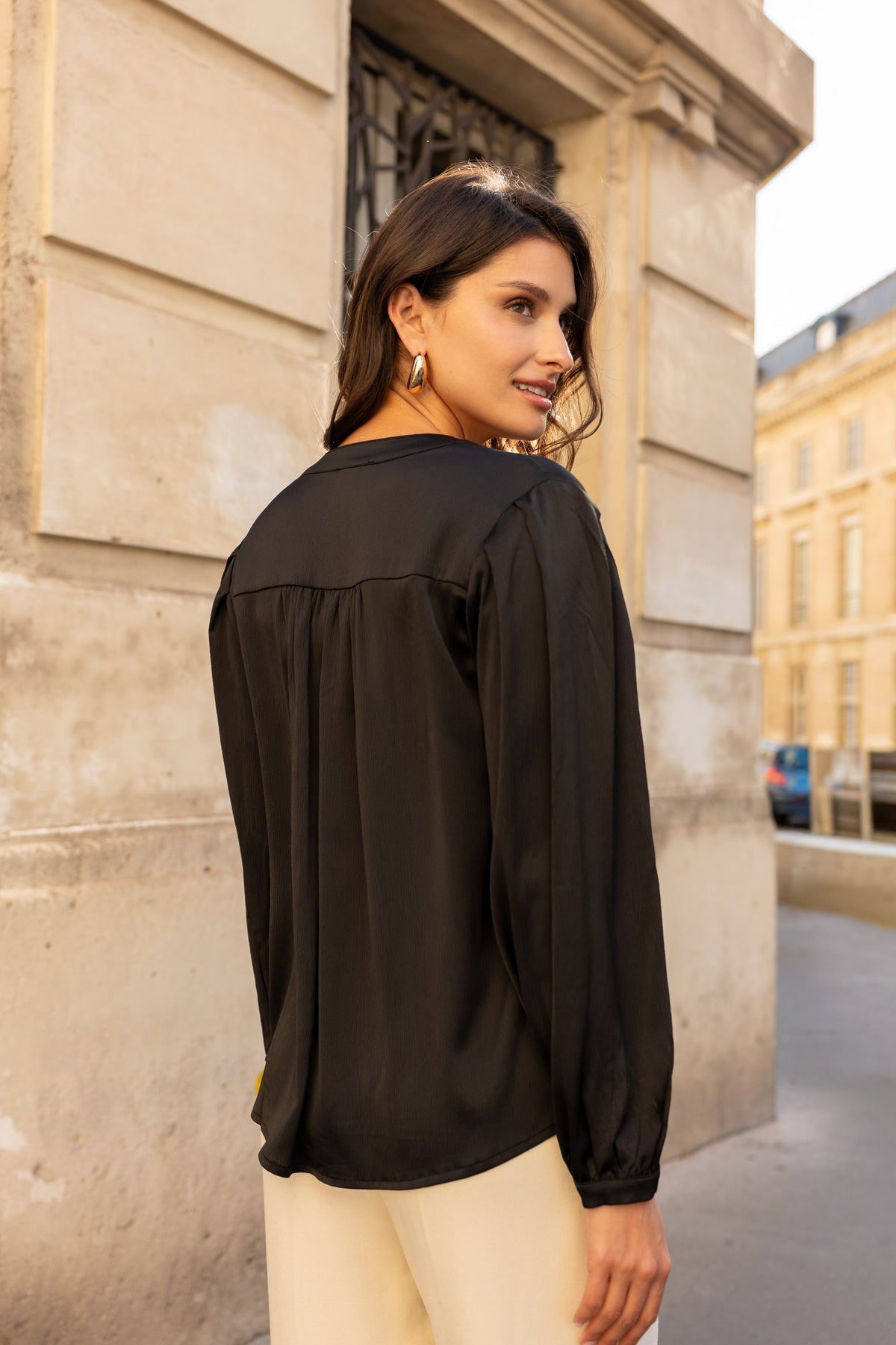 Eléna shirt in floral printed silk