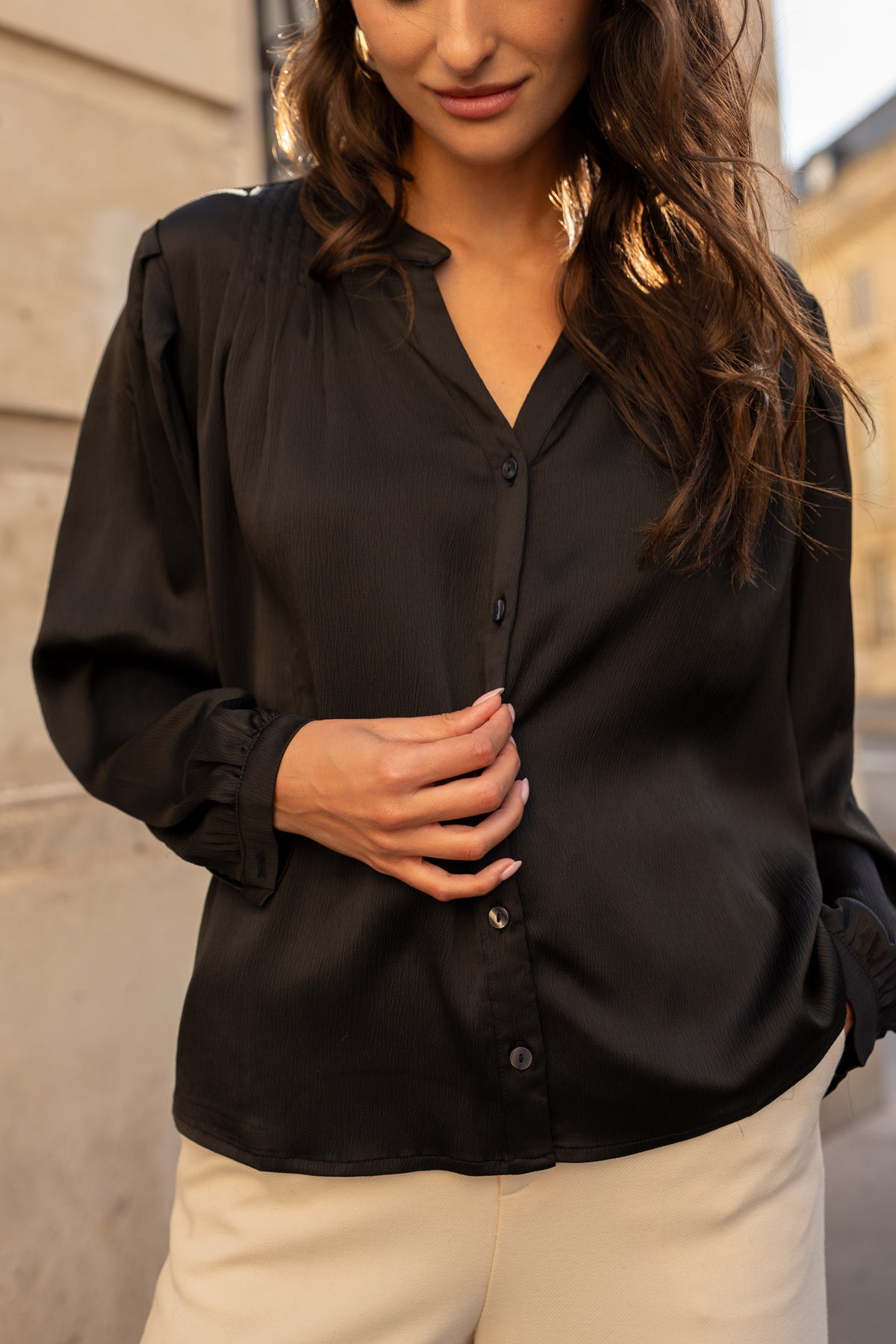 Eléna shirt in floral printed silk