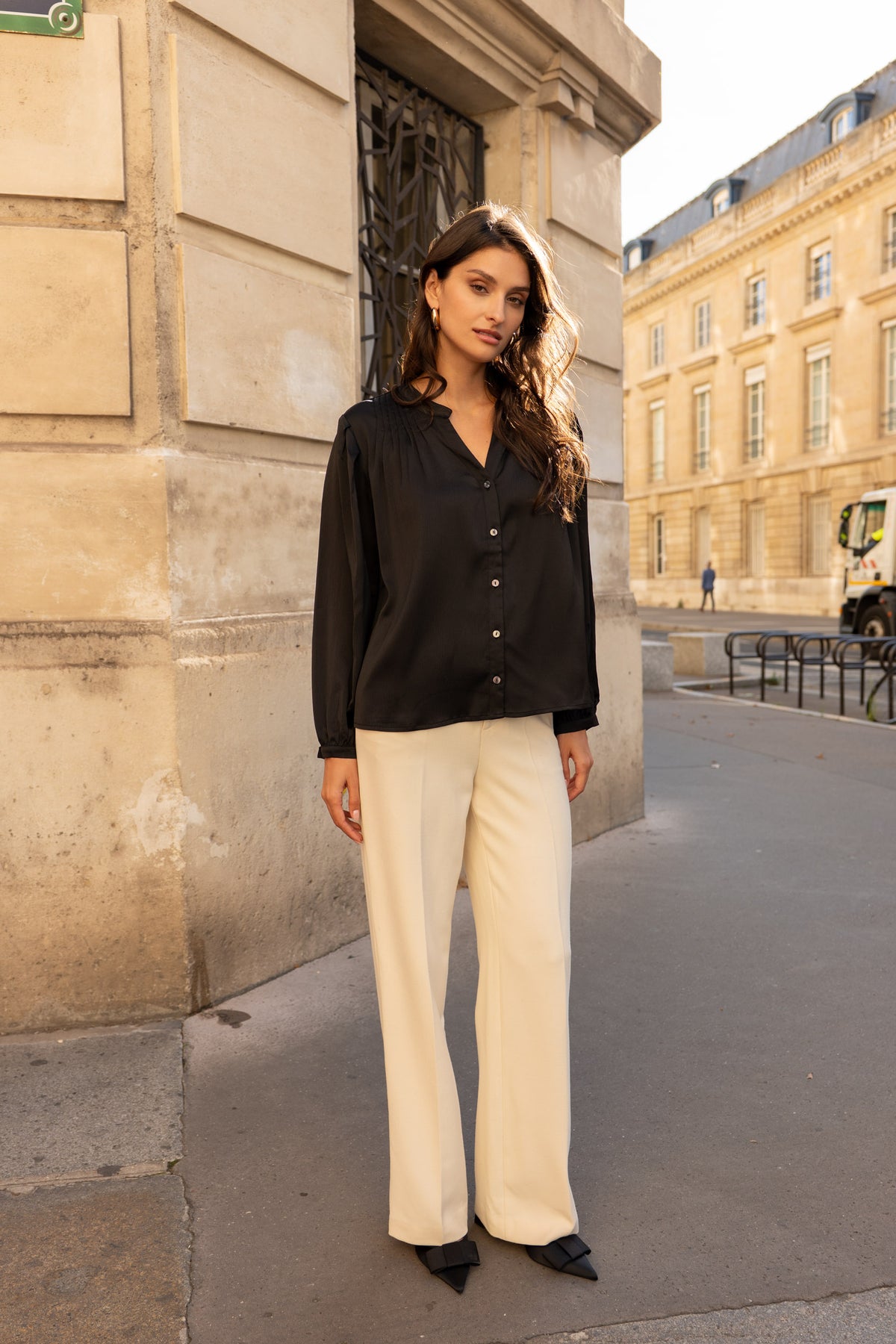Eléna shirt in floral printed silk