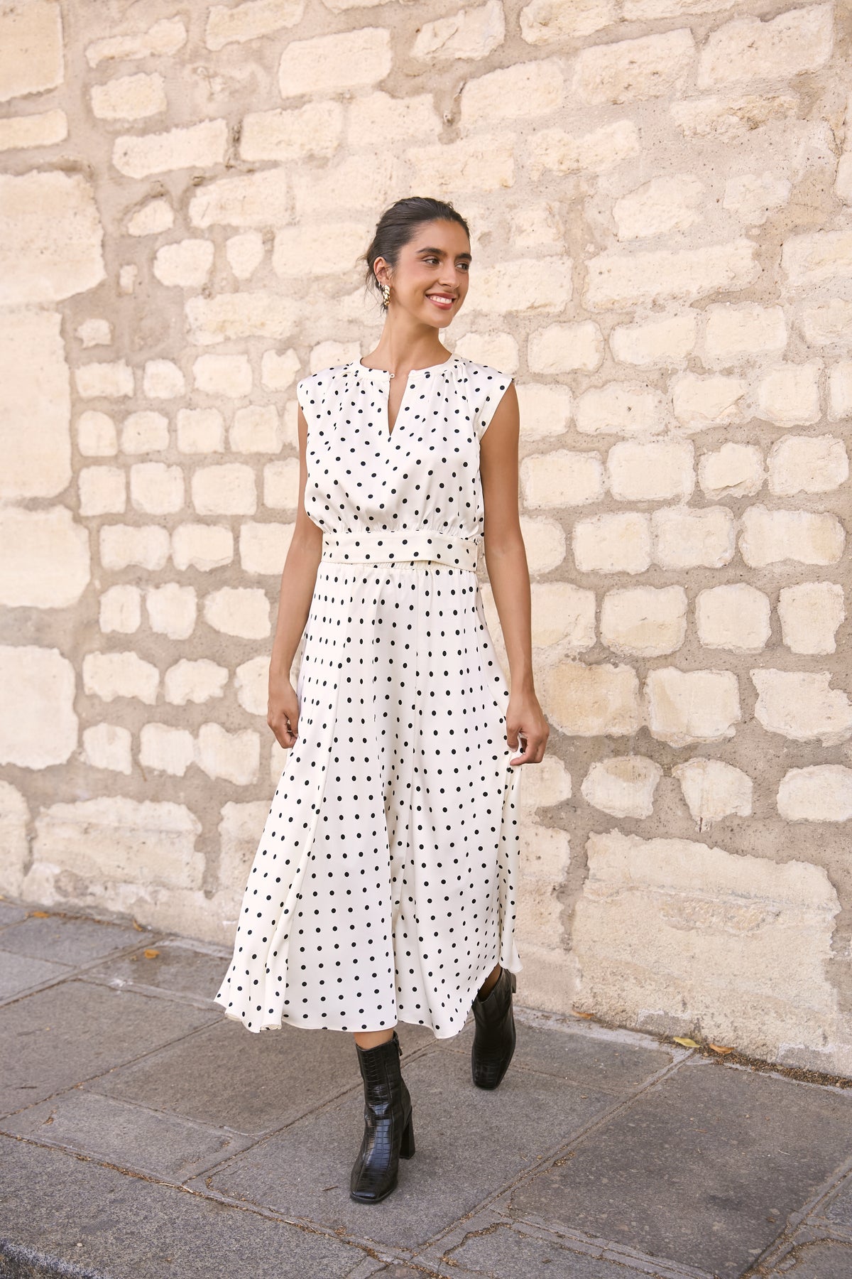 Jupe Valentine satinée à pois