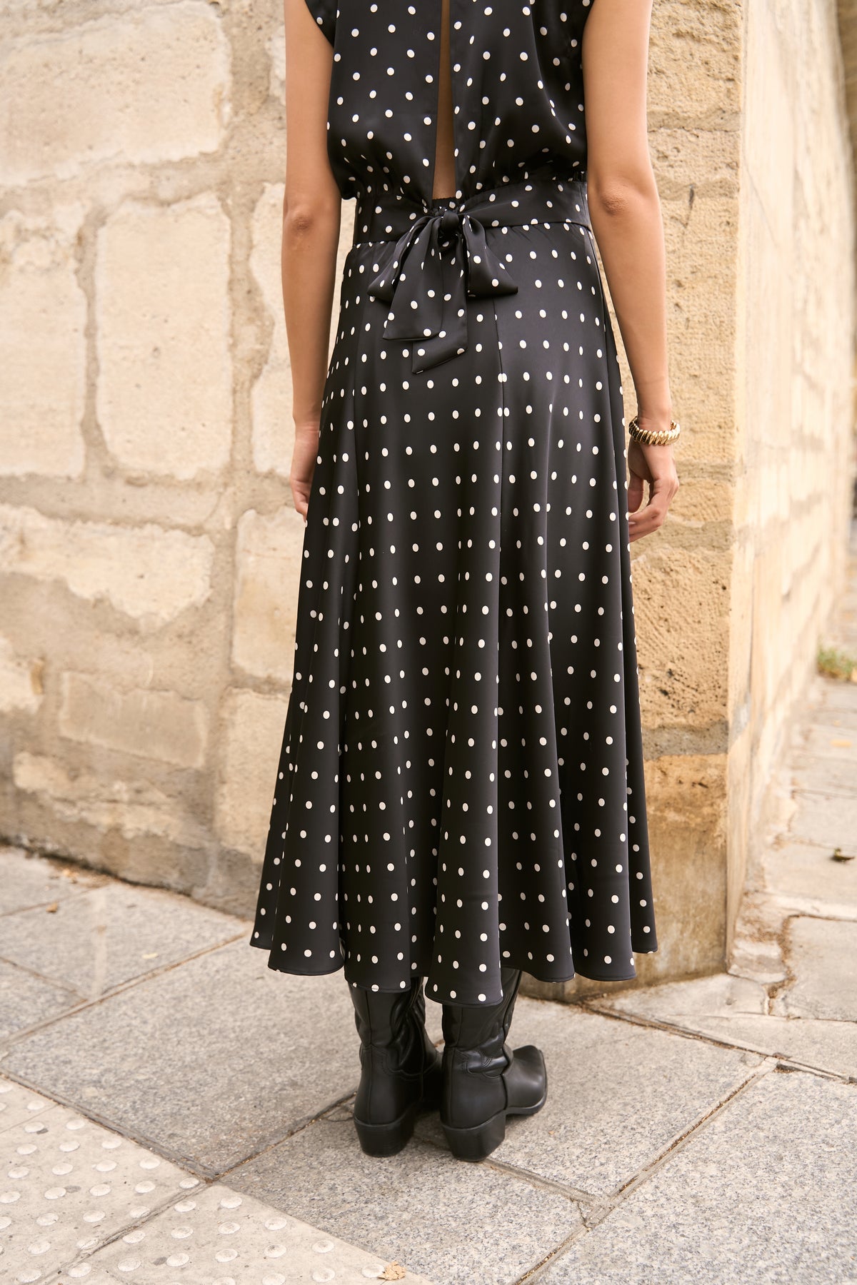 Jupe Valentine satinée à pois