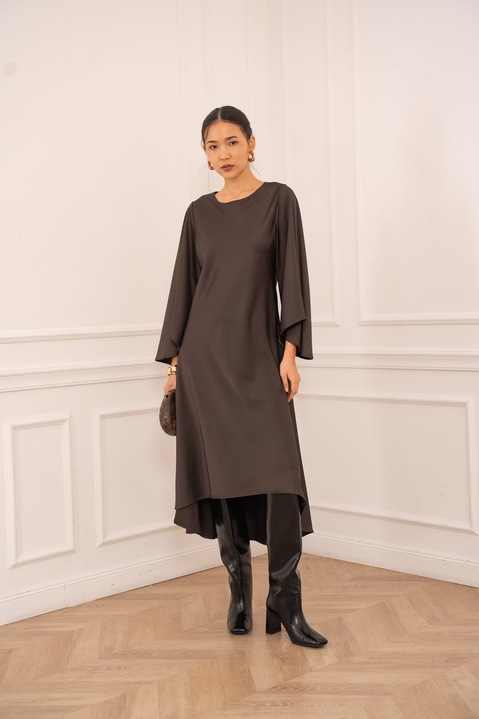 Robe longue satinée Kate