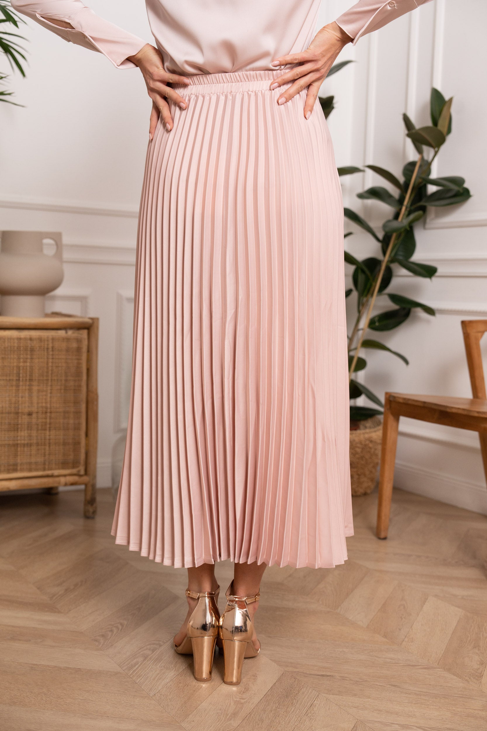 Jupe Diana en satin plissée
