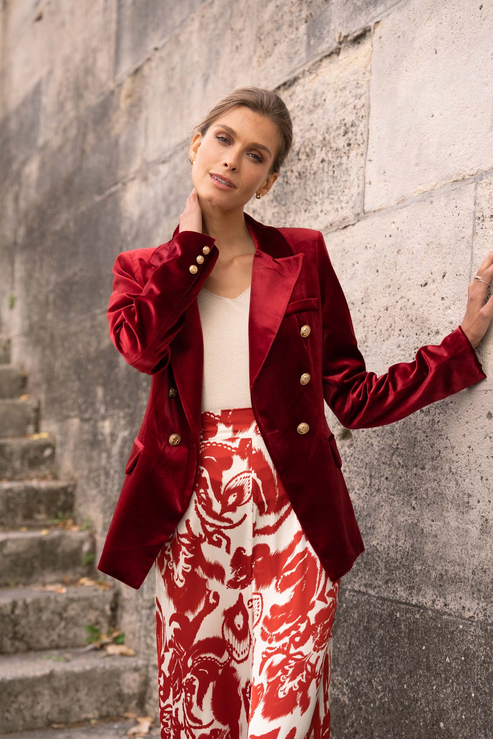 Gabrielle Velvet Blazer Jacket