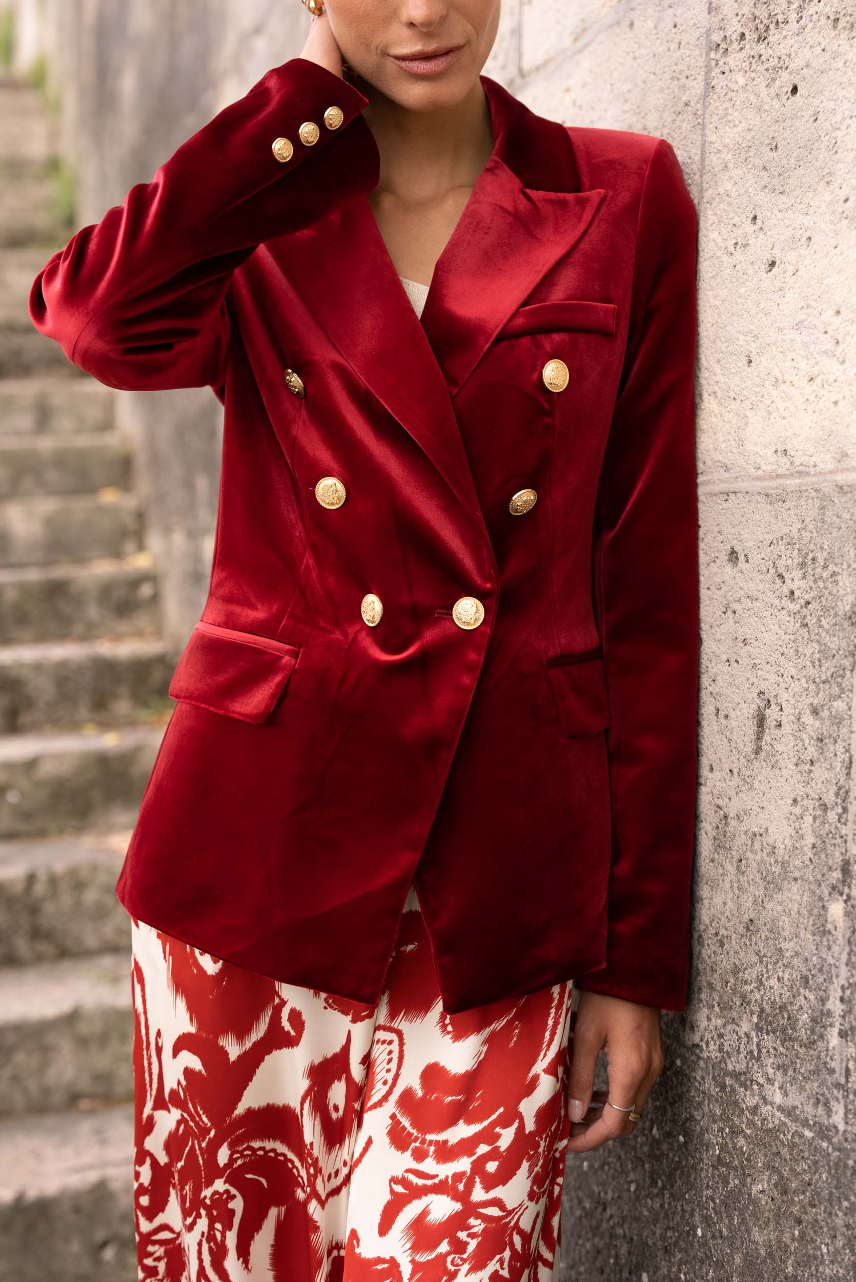 Gabrielle Velvet Blazer Jacket