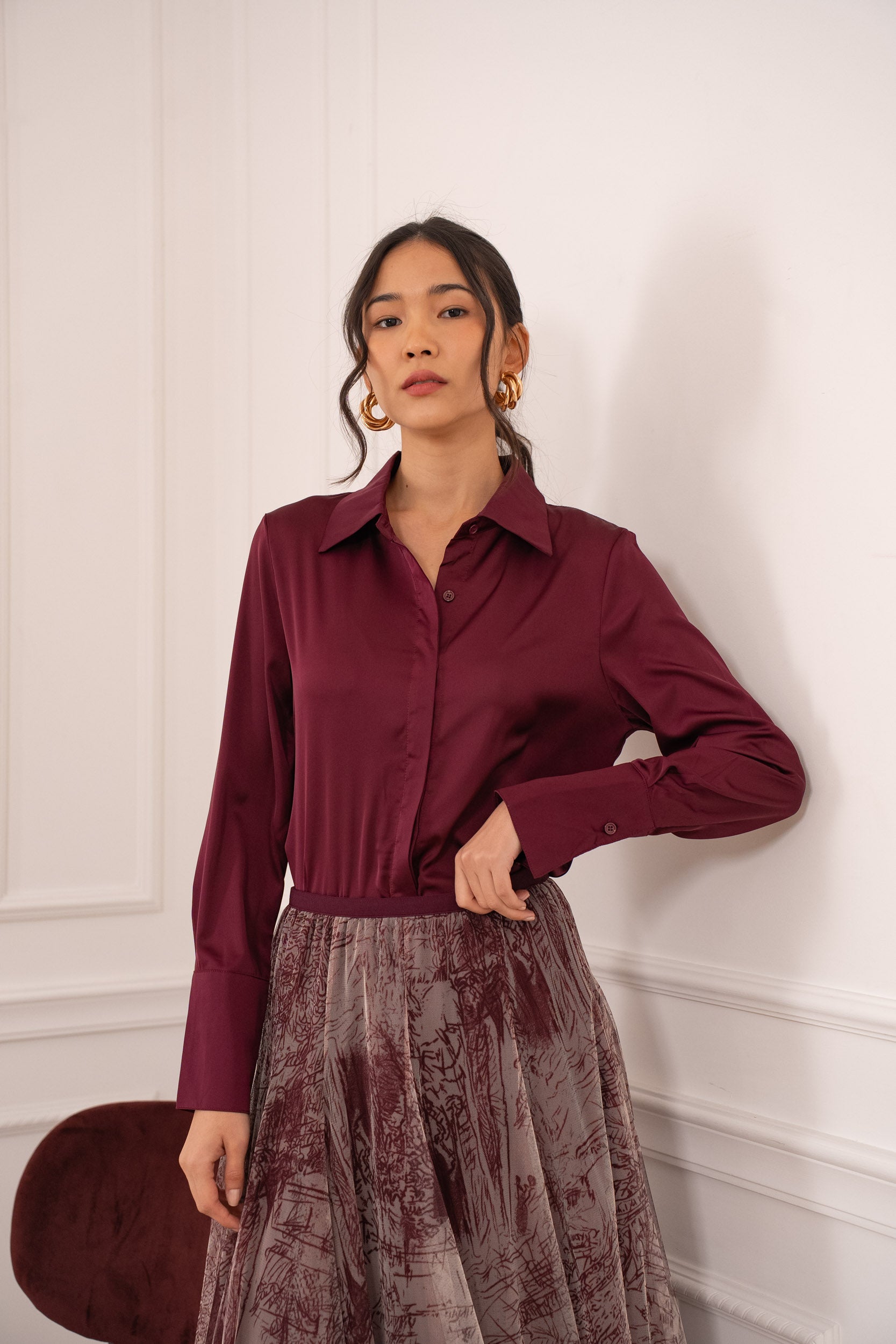 Lea satin shirt