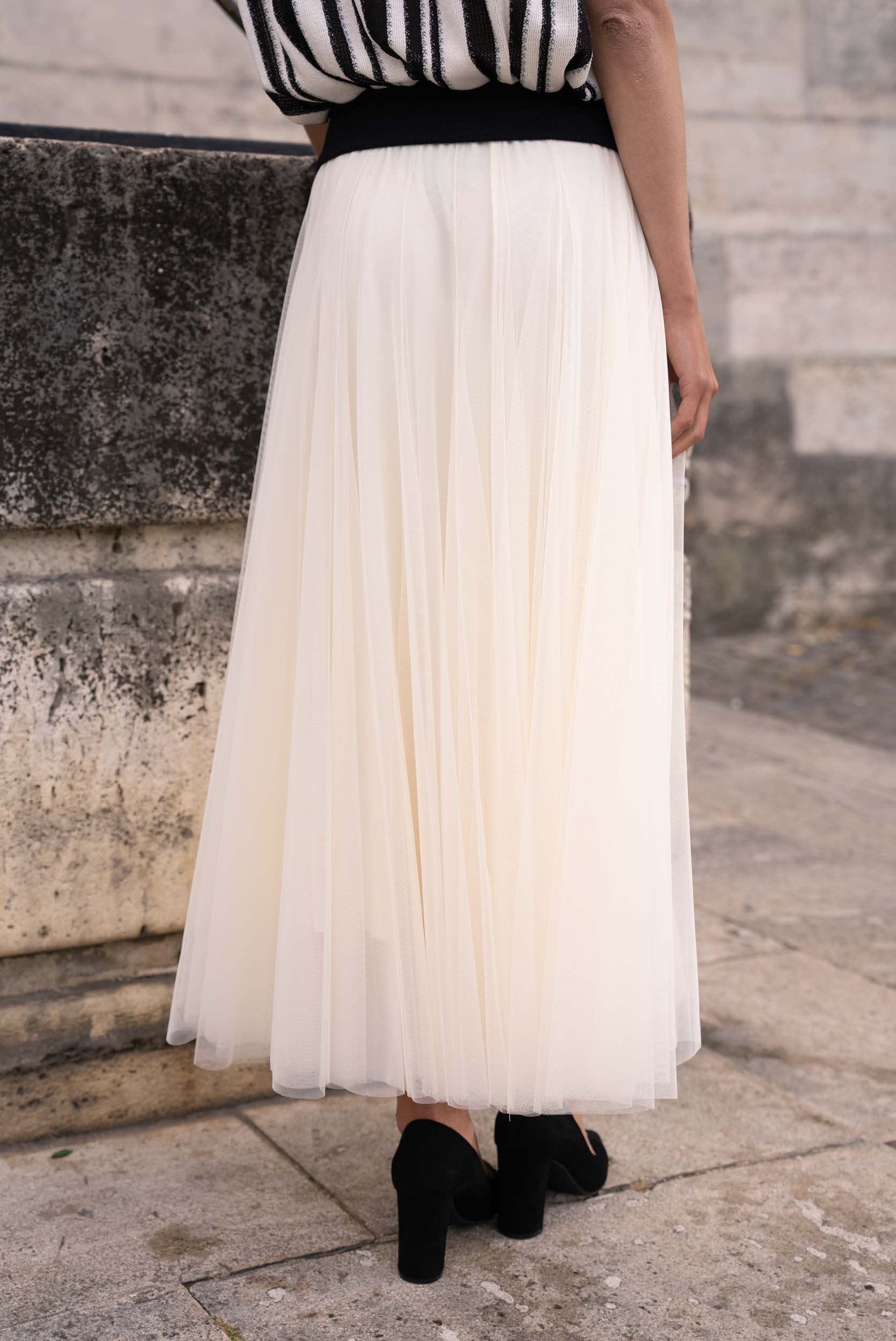 Jupe Ambre en tulle coupe slim