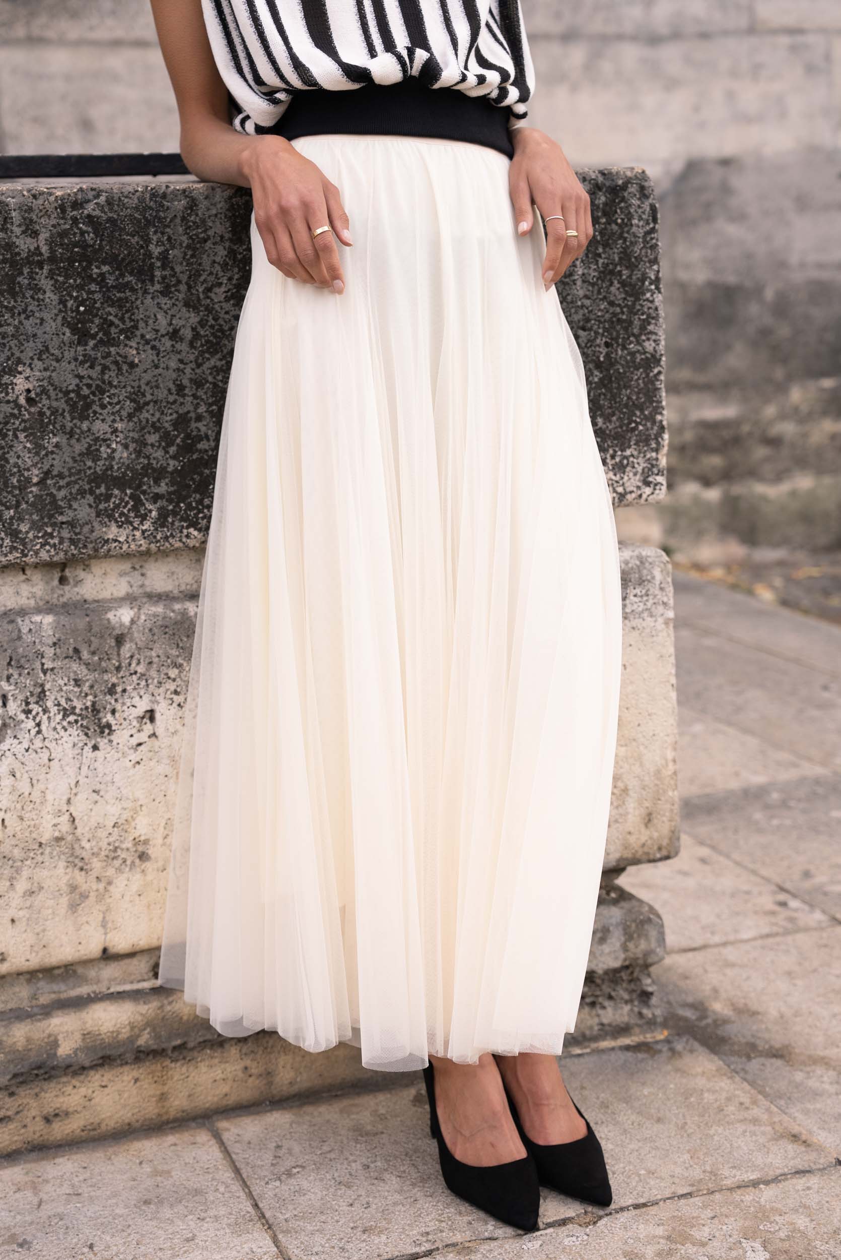 Jupe Ambre en tulle coupe slim