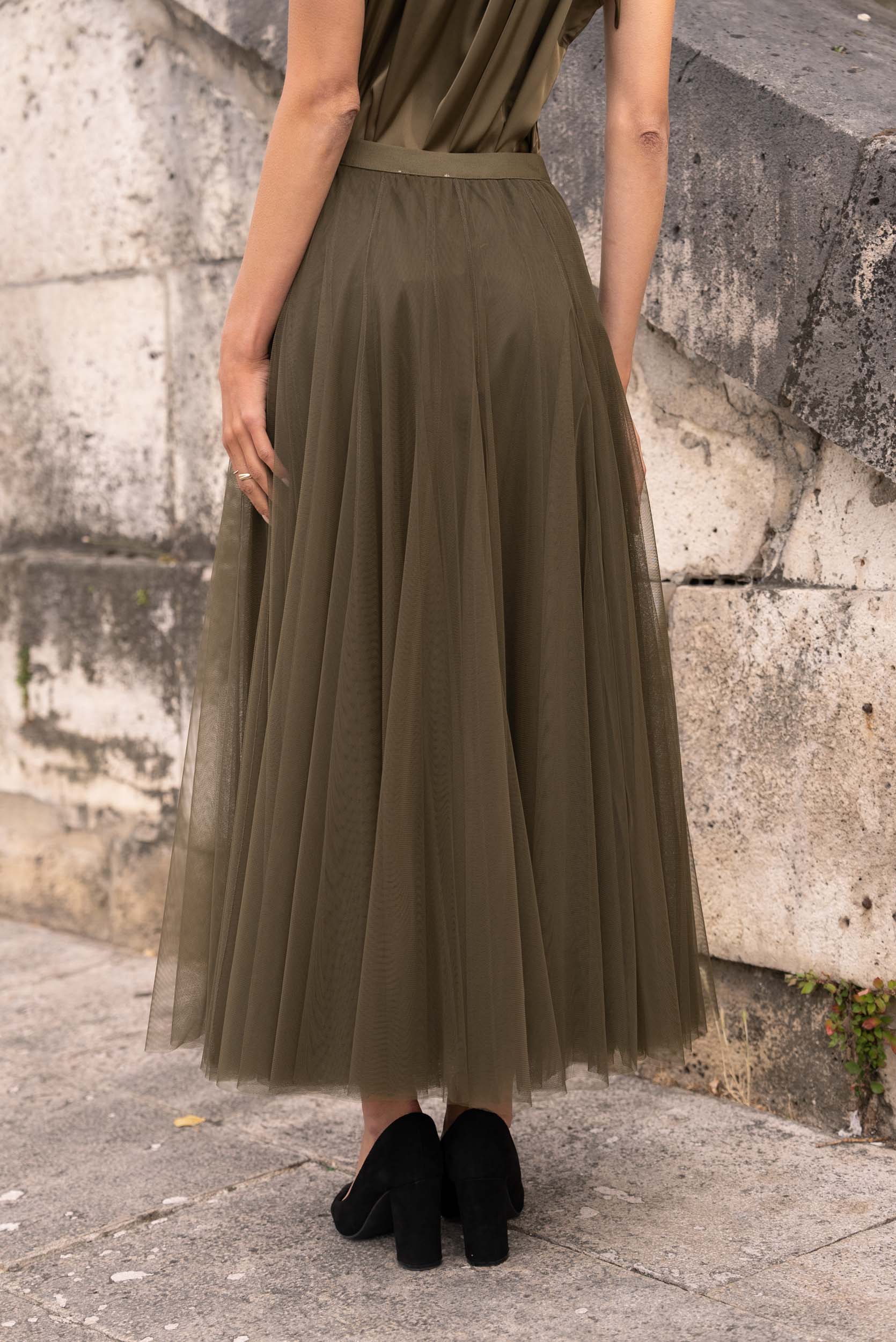 Jupe Ambre en tulle coupe slim