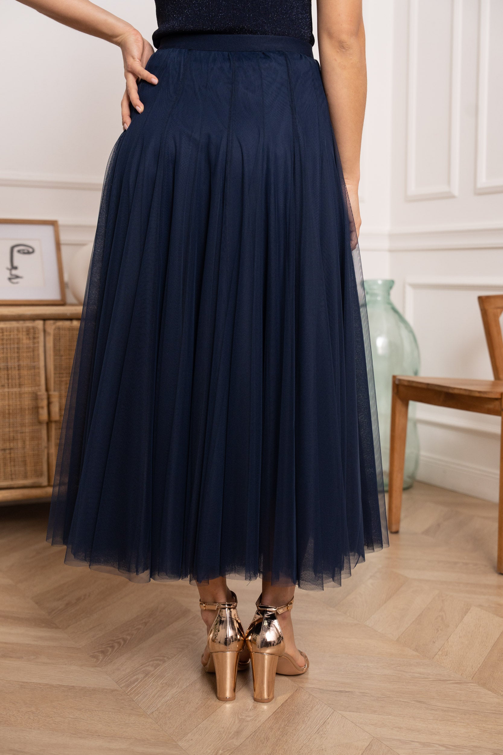 Jupe Ambre en tulle coupe slim