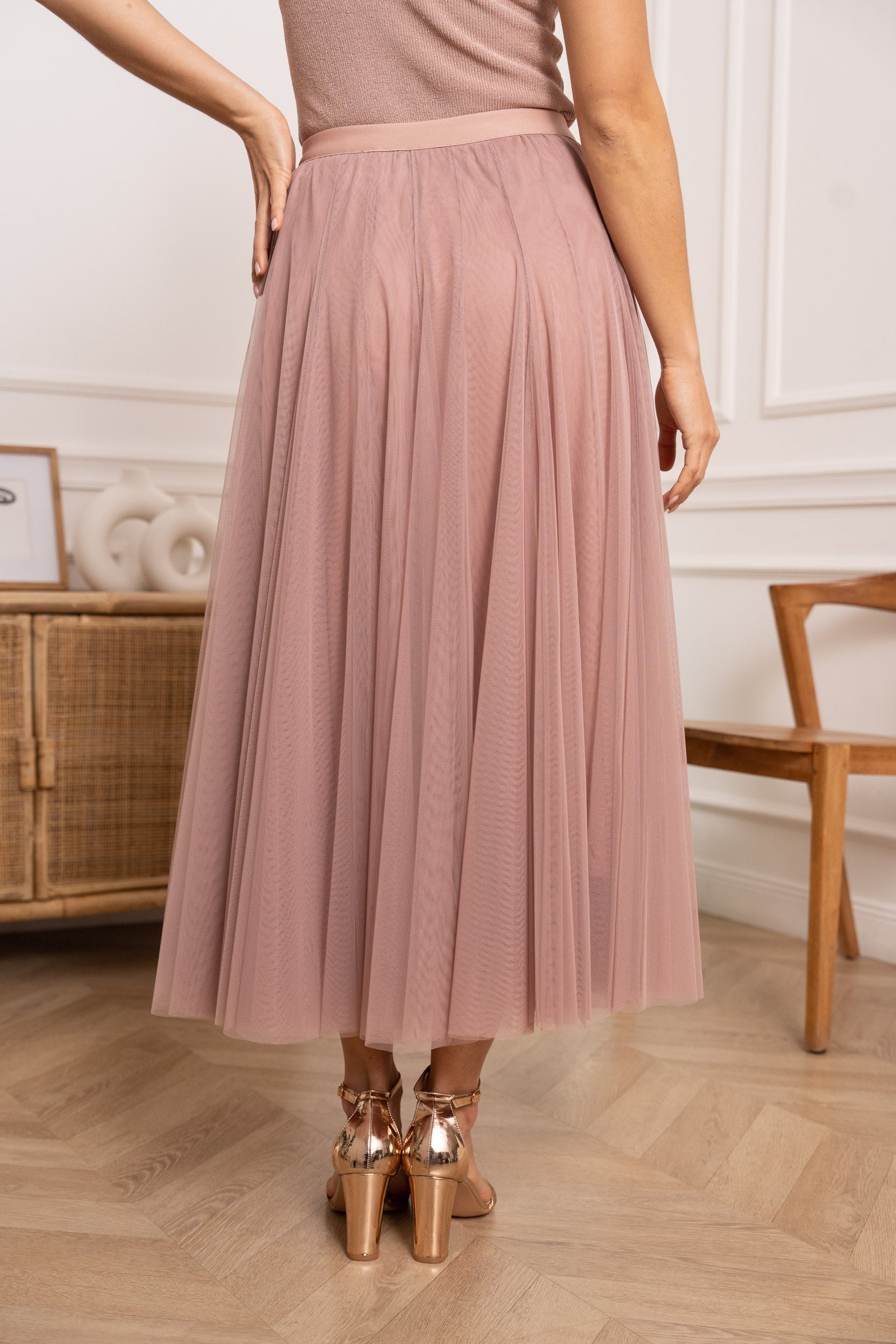 Jupe Ambre en tulle coupe slim