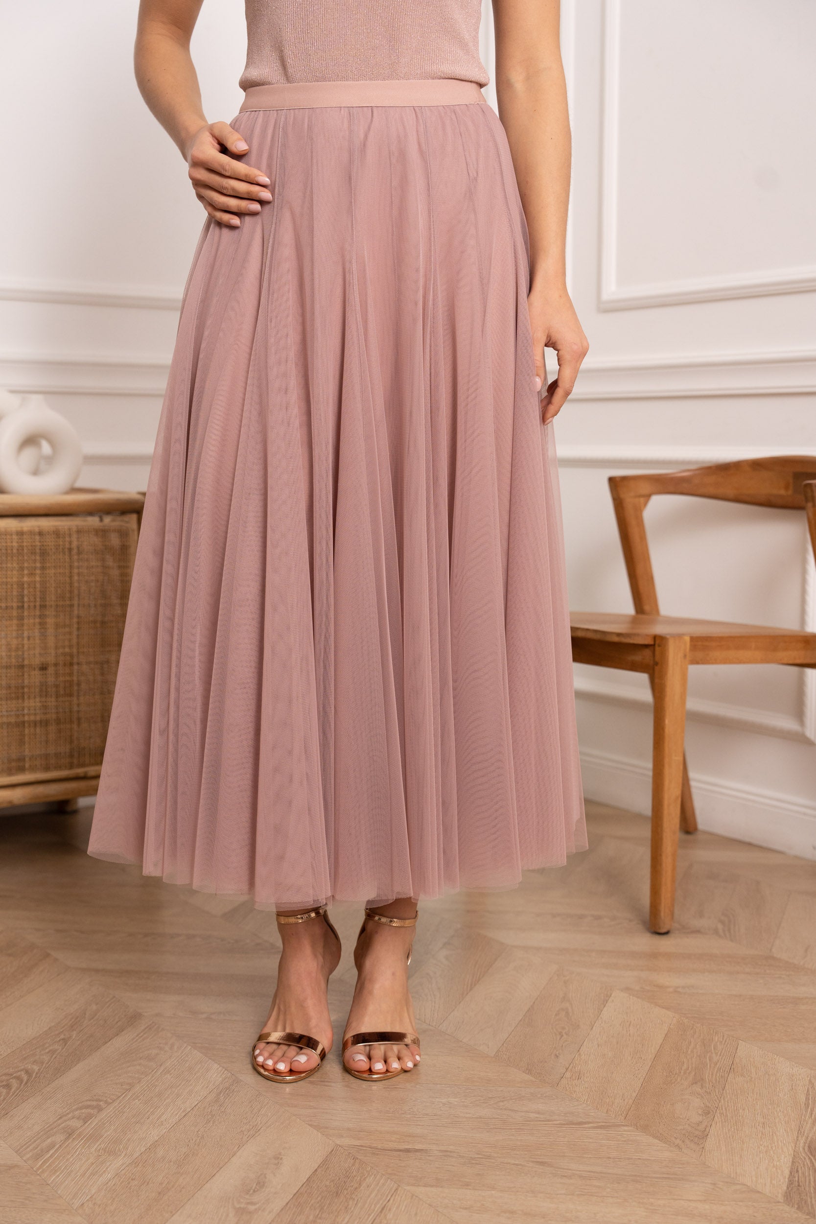 Jupe Ambre en tulle coupe slim