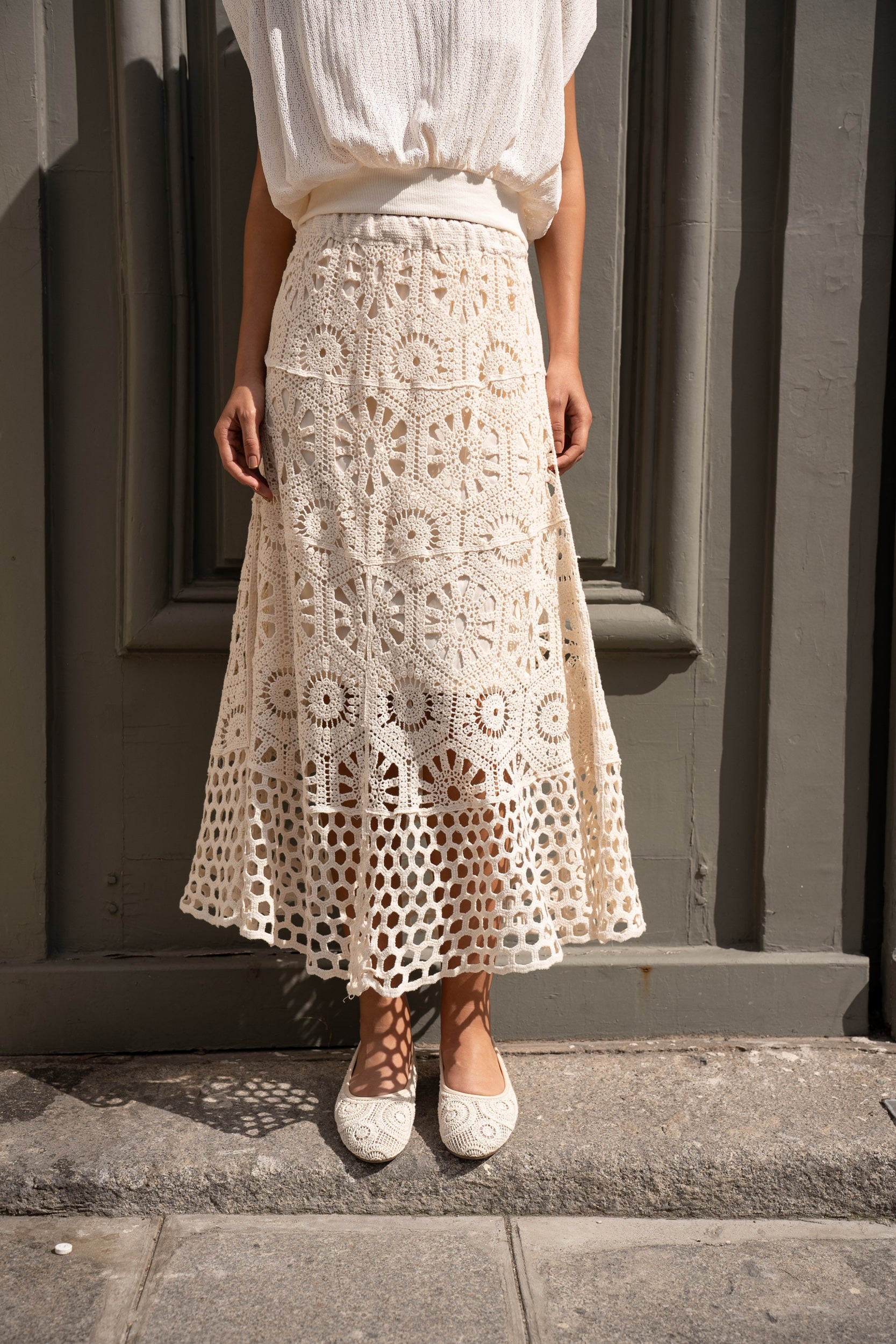 Jupe Mathilda crochet en maille ajourée