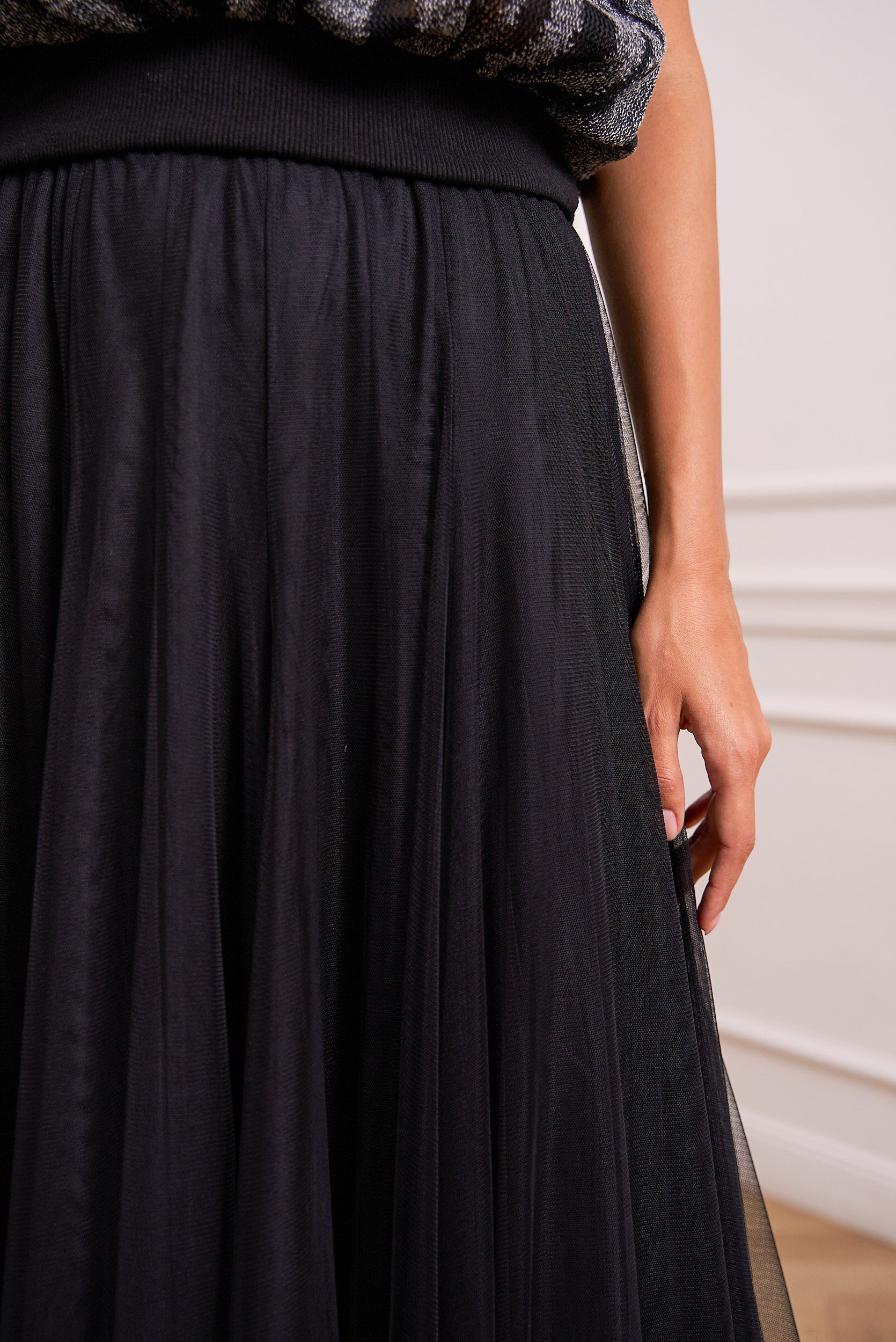 Jupe Ambre en tulle coupe slim