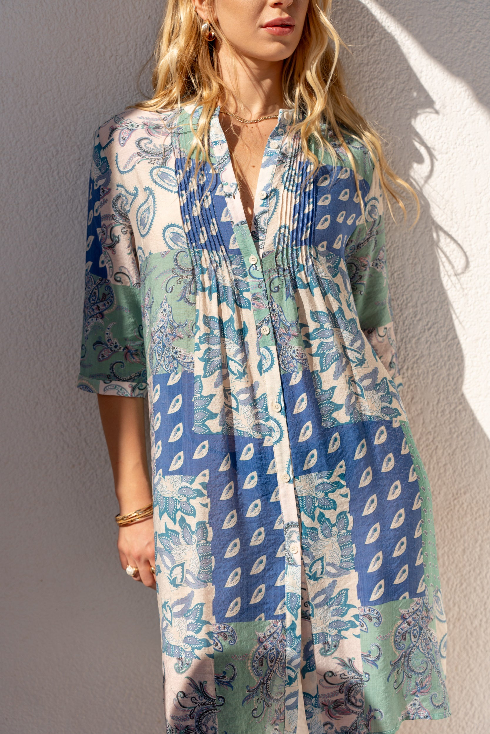 Short silk printed Saint-Tropez dress