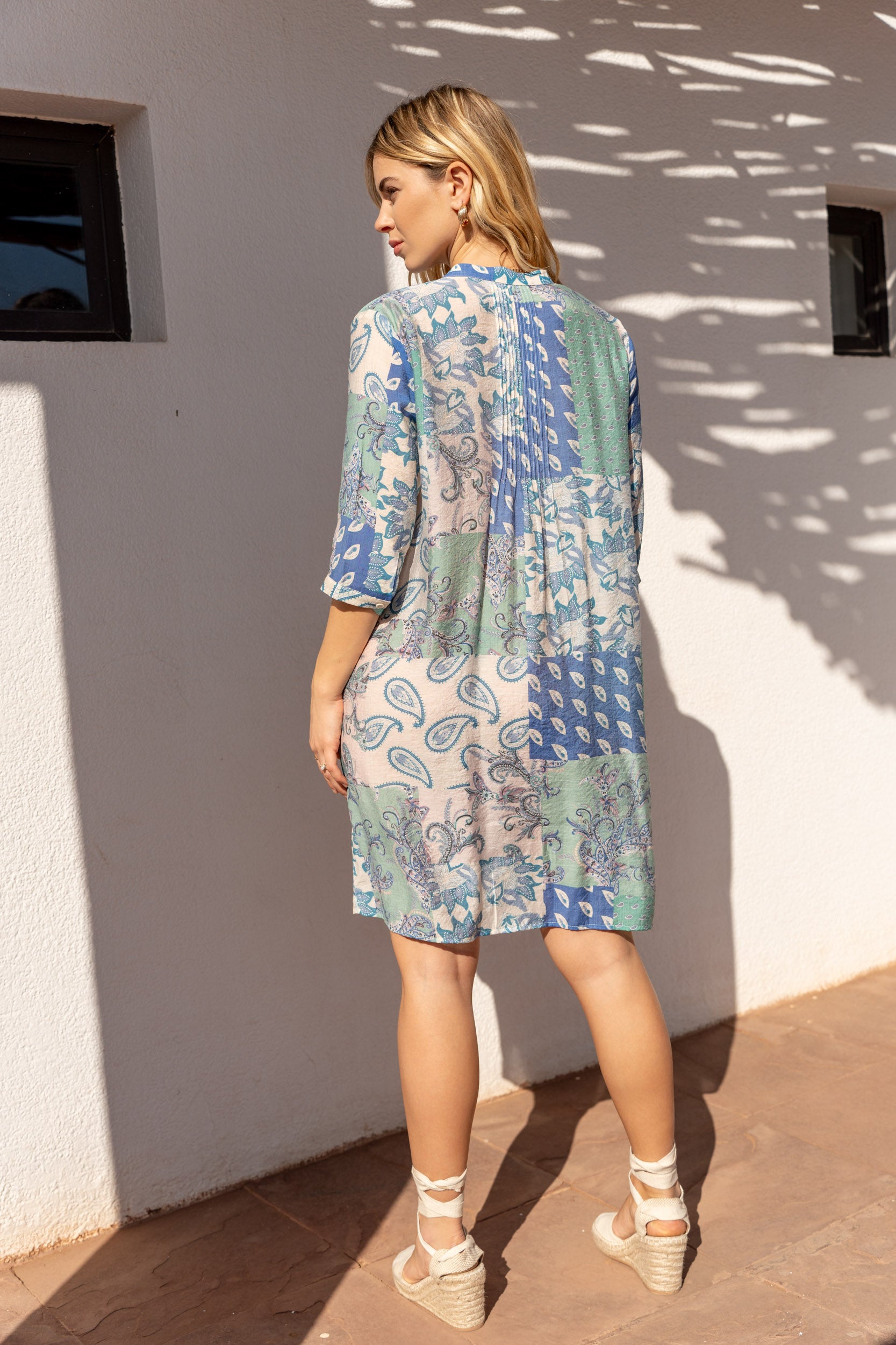Short silk printed Saint-Tropez dress