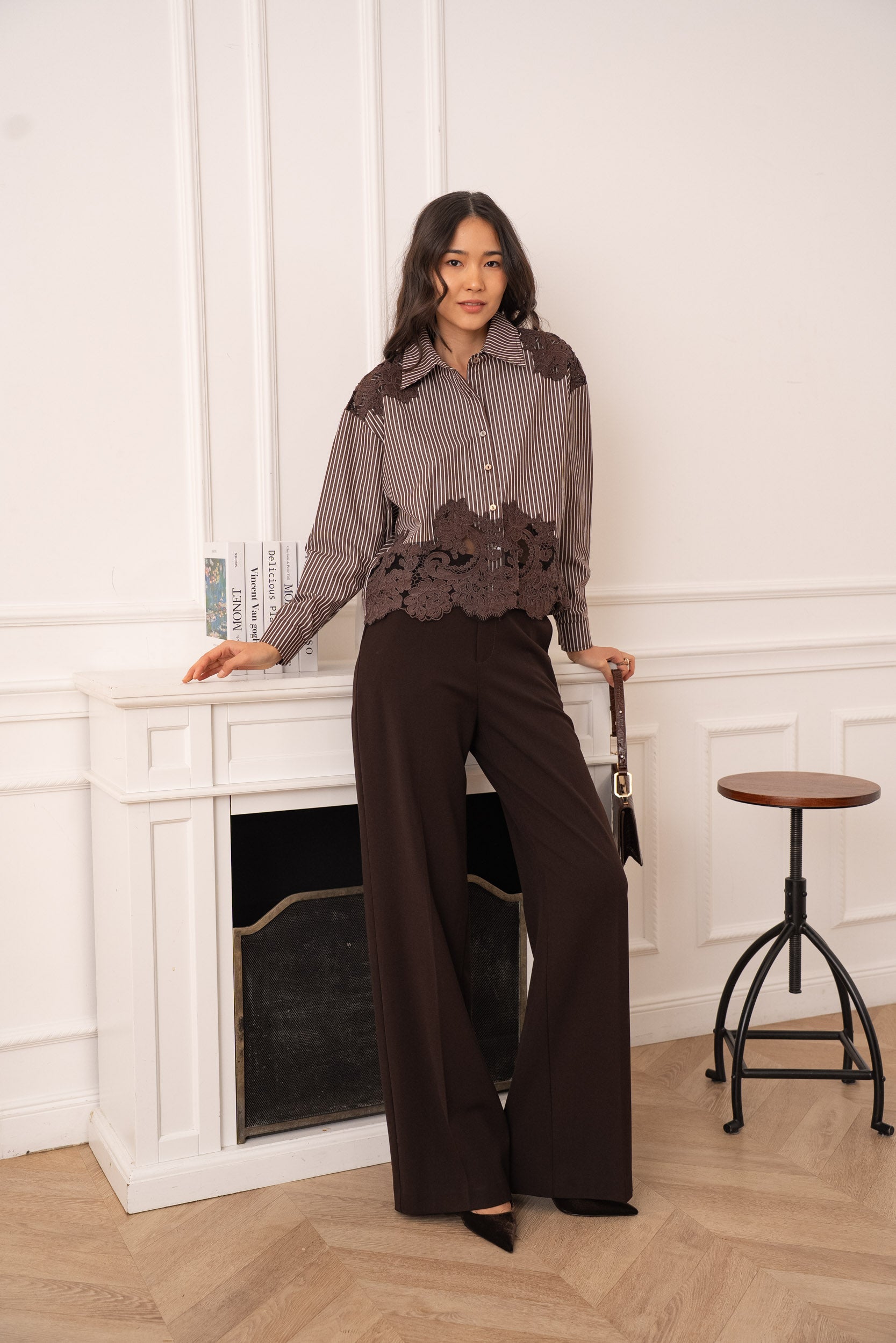 Ariane turtleneck lace blouse 