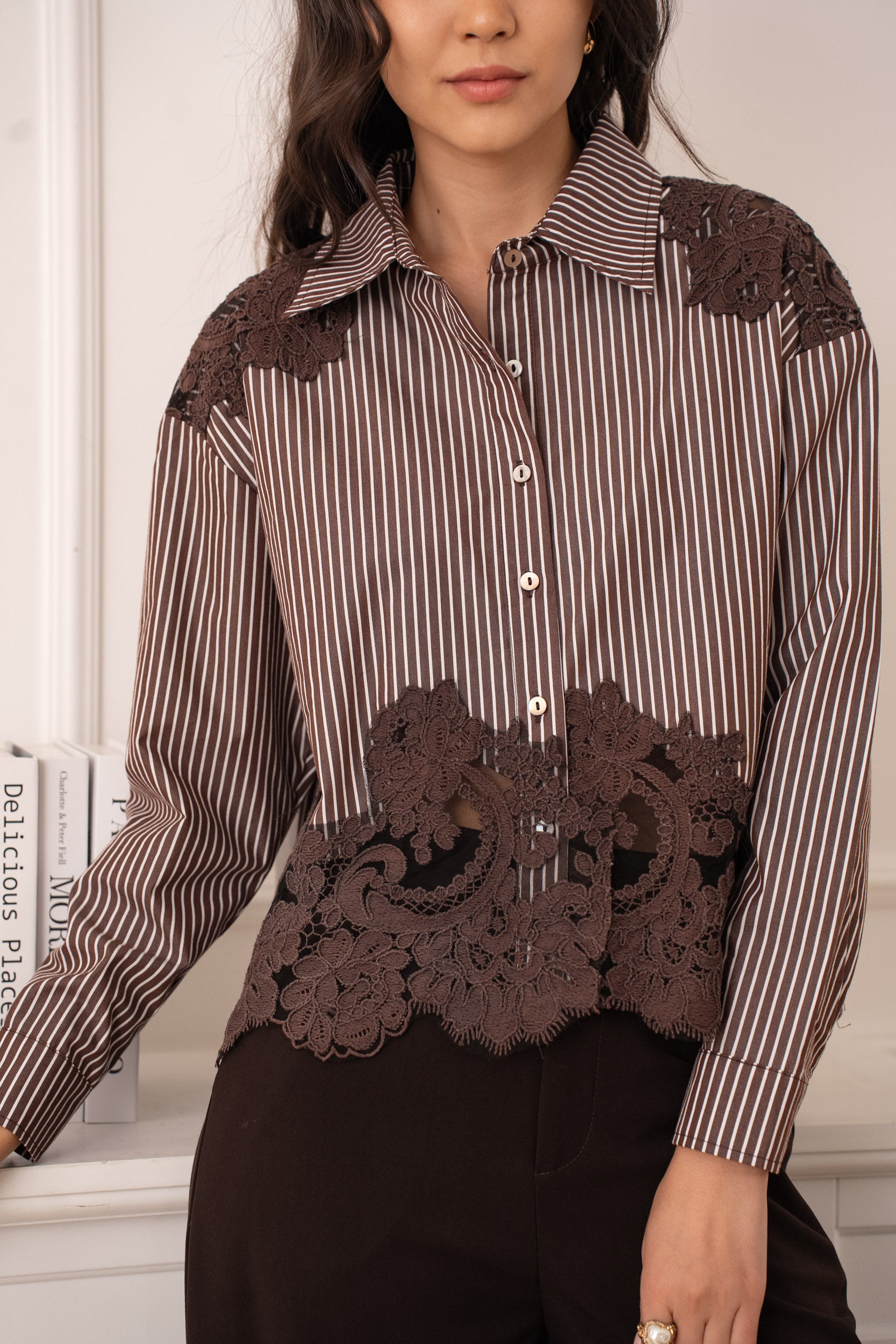 Ariane turtleneck lace blouse 