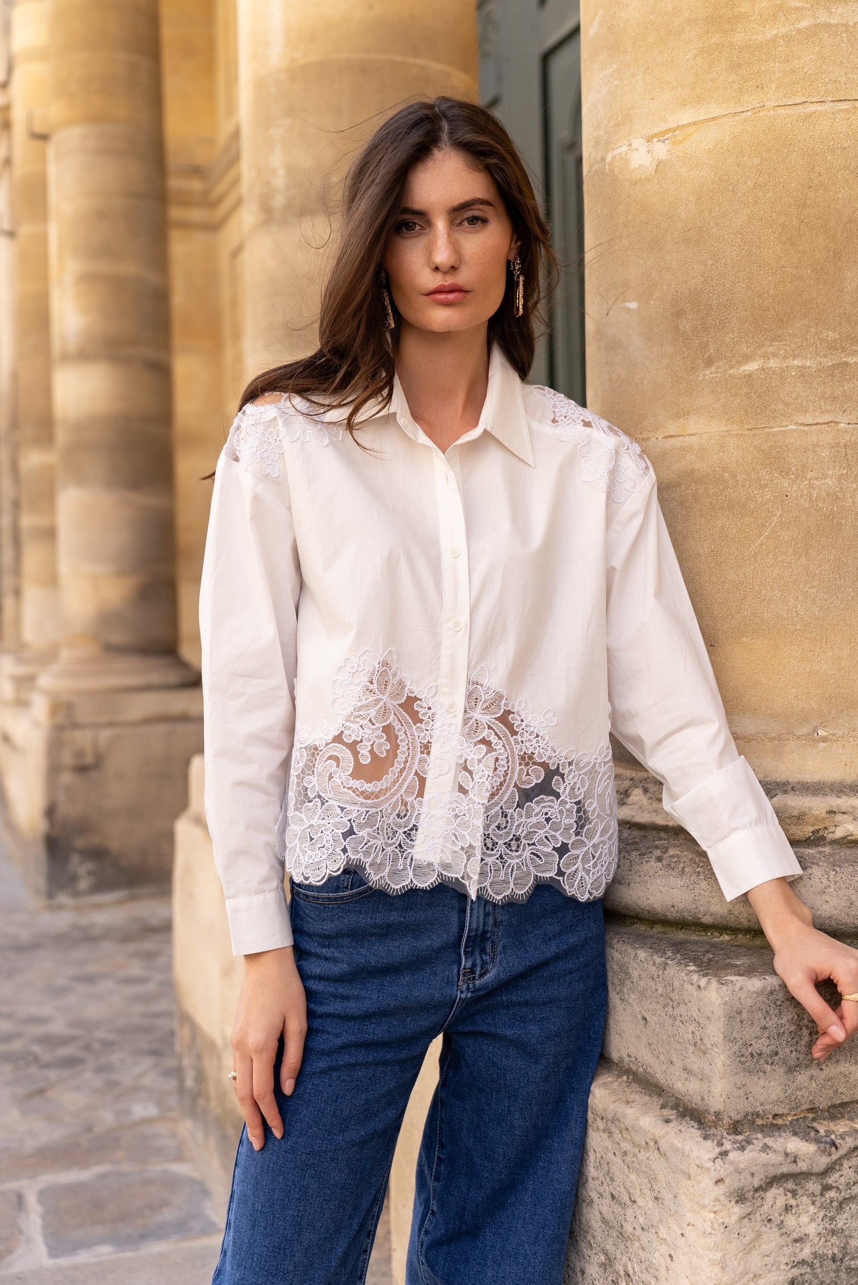 Ariane turtleneck lace blouse 