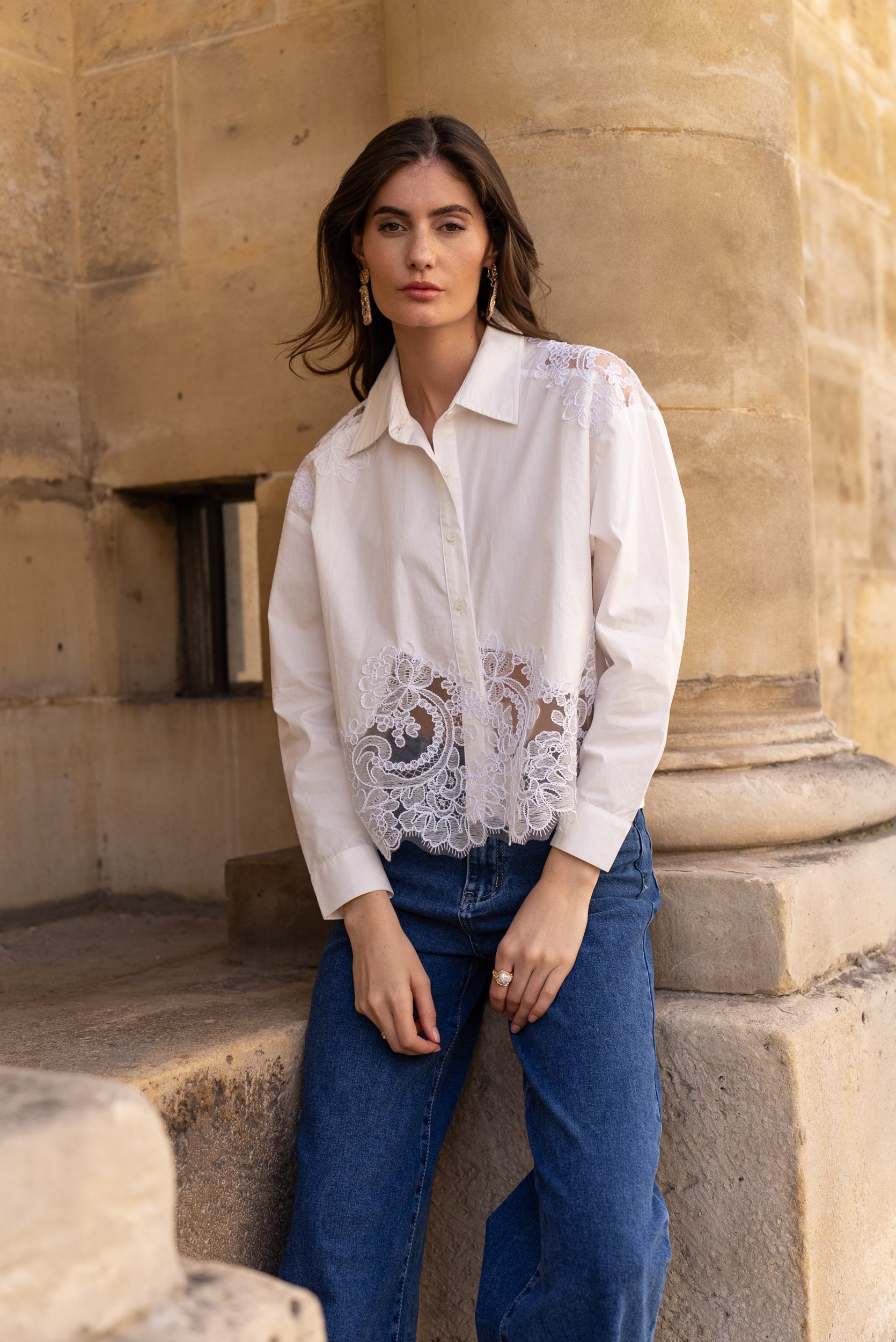 Ariane turtleneck lace blouse 