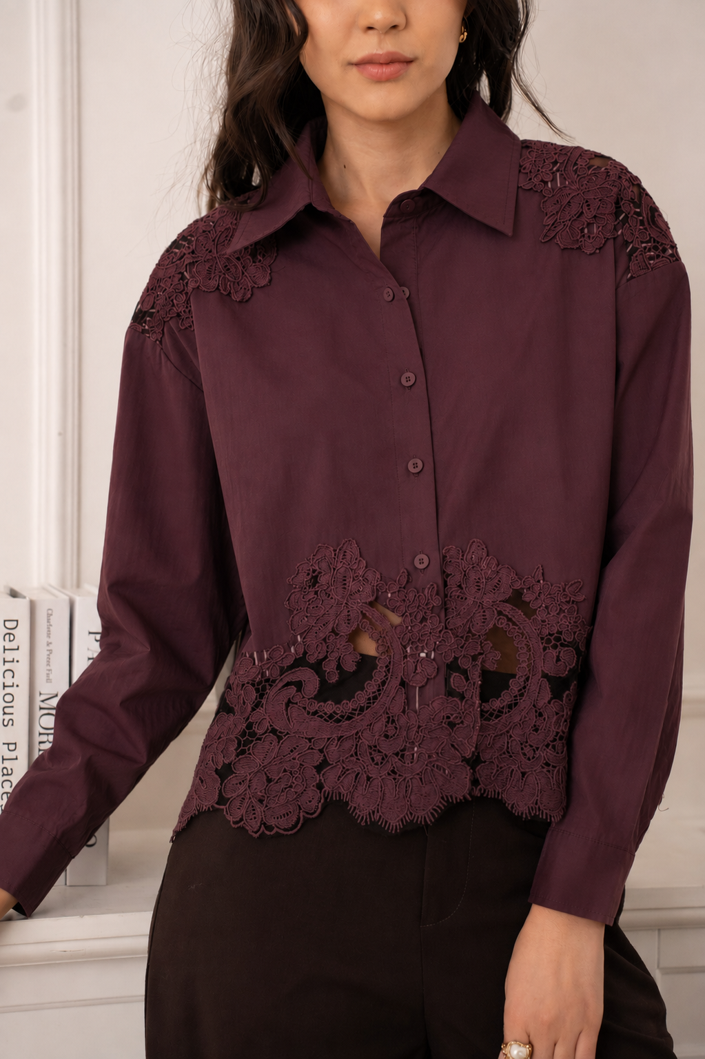 Chemise Anaïs en coton brodé
