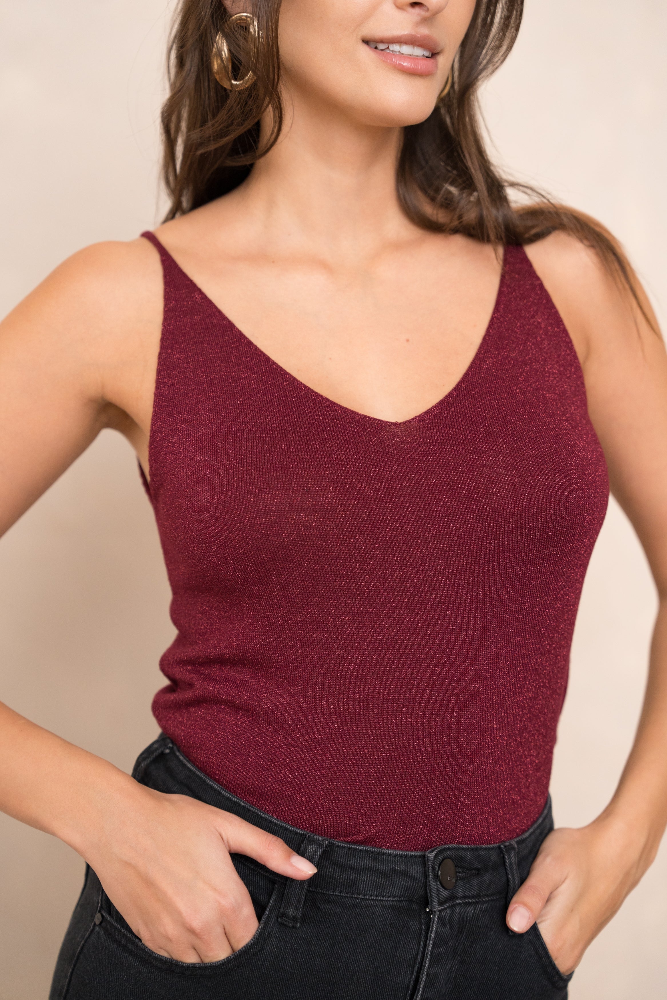 Shiny lurex tank top 