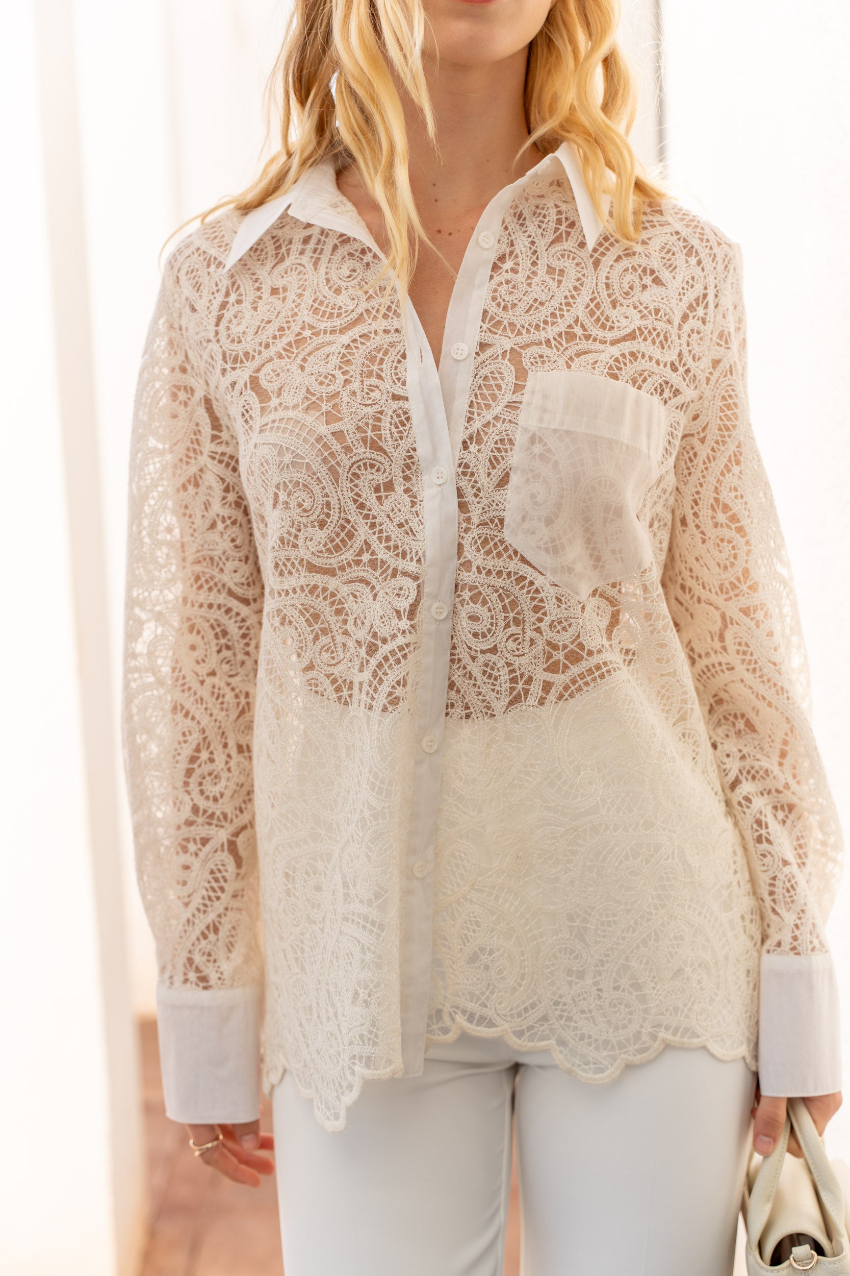 Ariane turtleneck lace blouse 